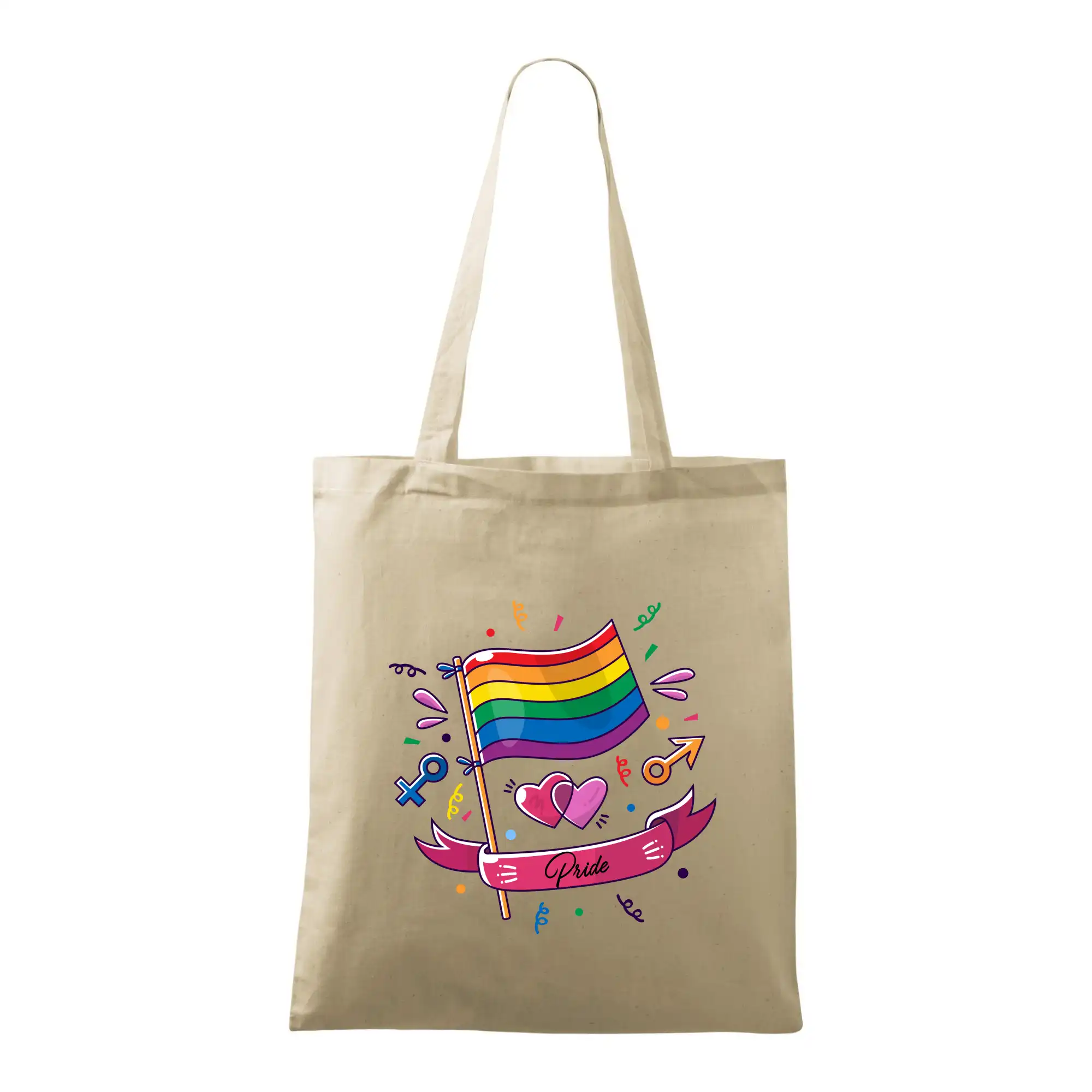 Tričká pre LGBT a Queer komunitu - Pride vlajka - Taška bavlnená