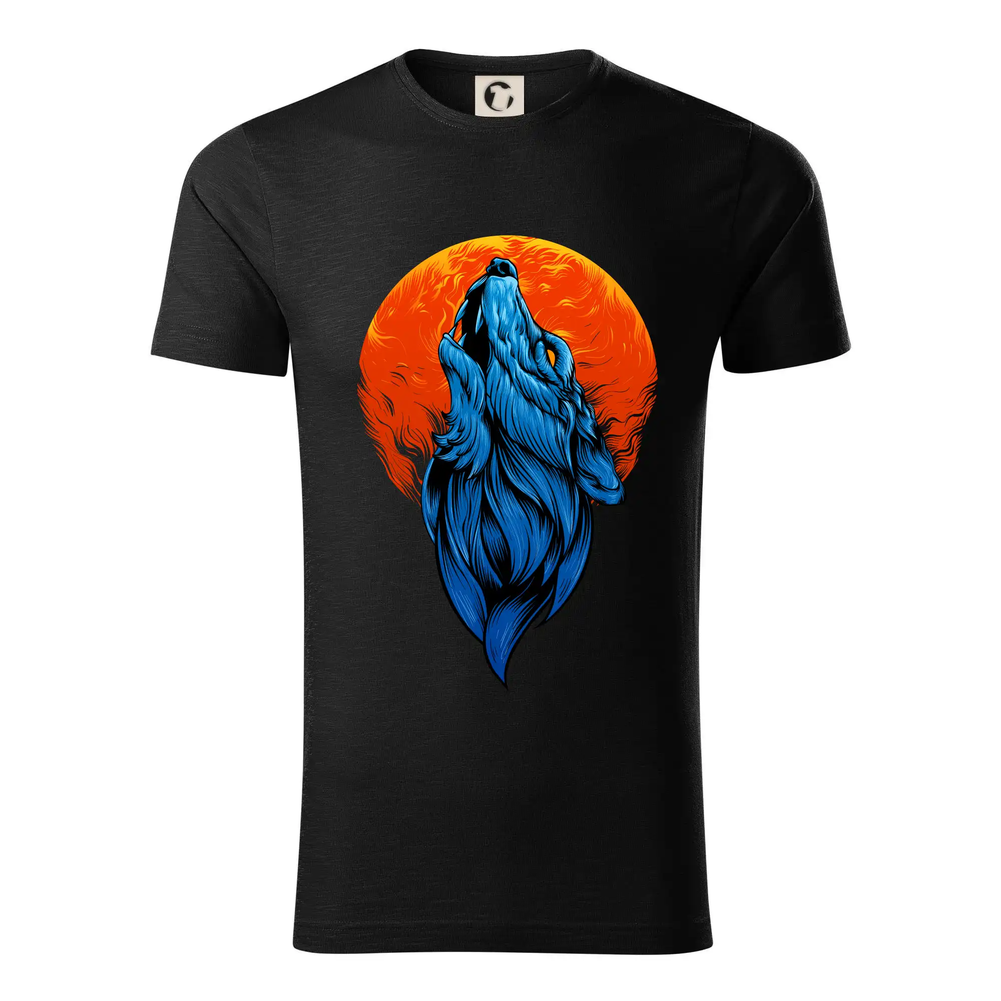 Tričká s vlkom - Vlk a spln mesiaca - Tričko z organickej bavlny