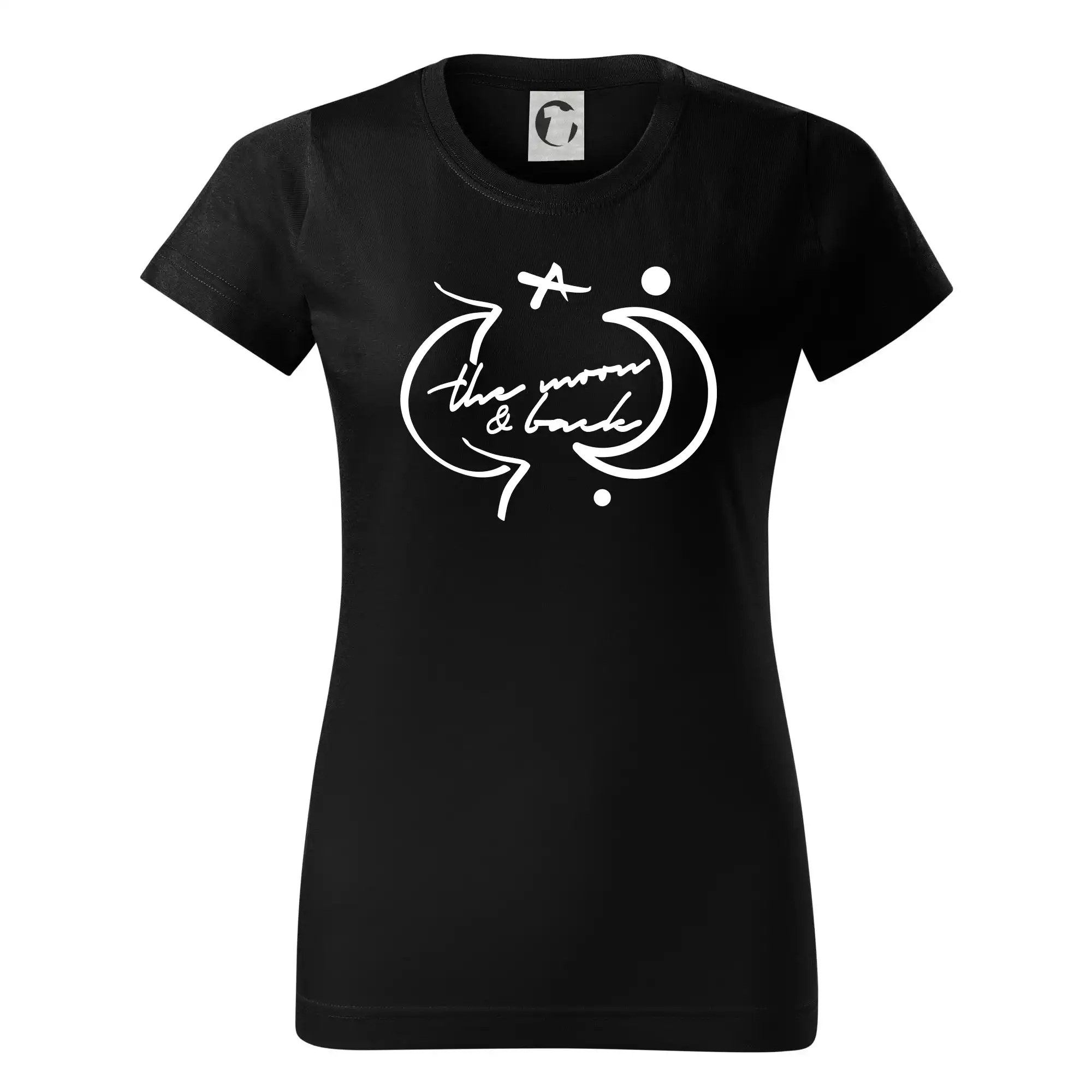 Tričká pre zamilovaných - The moon and back - Dámske tričko basic - ľahko voľnejšie a dlhšie
