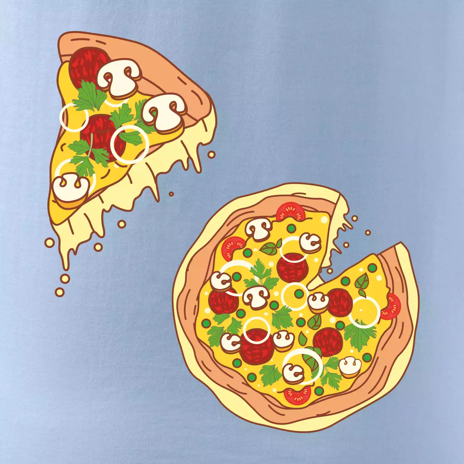 Pizza + Pizza kousek