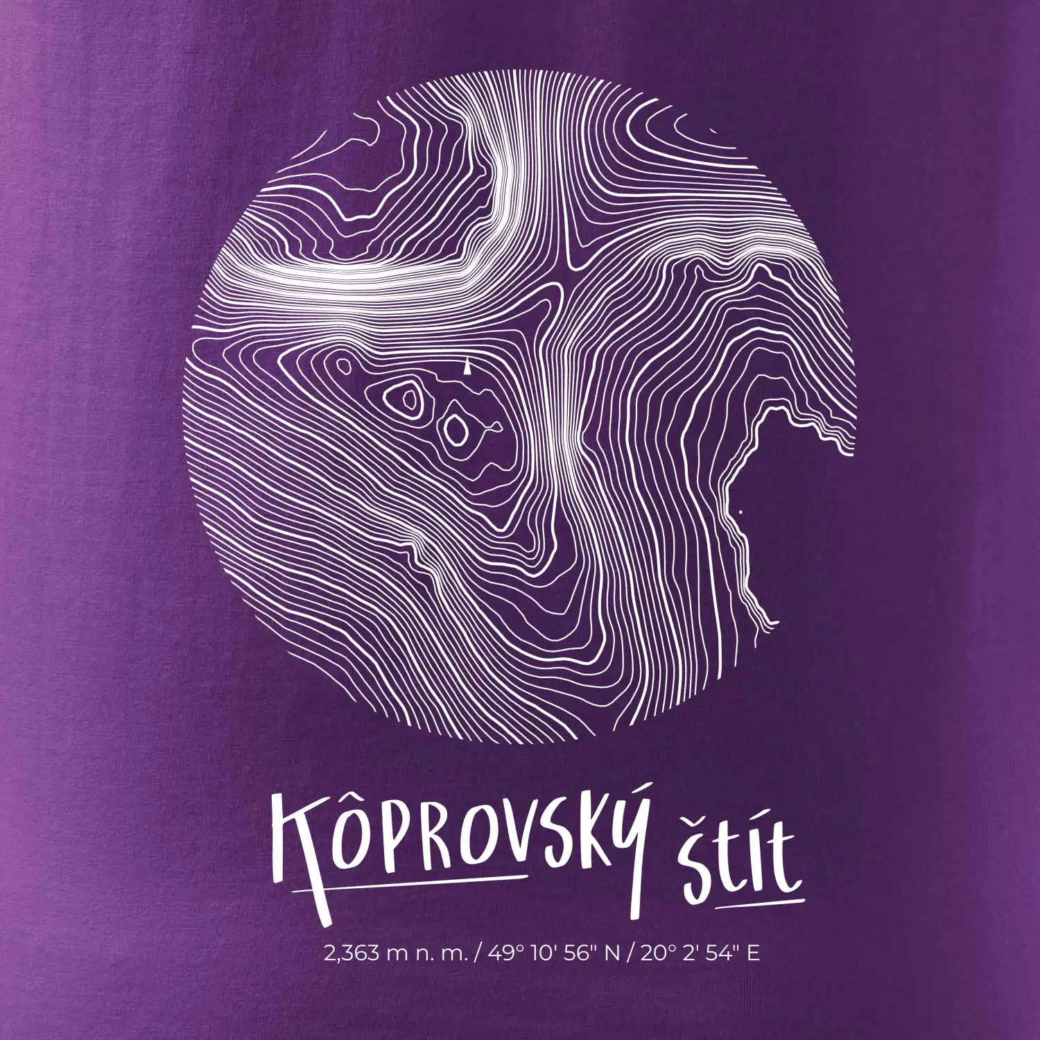 Kôprovský štít - vrstevnice v kruhu