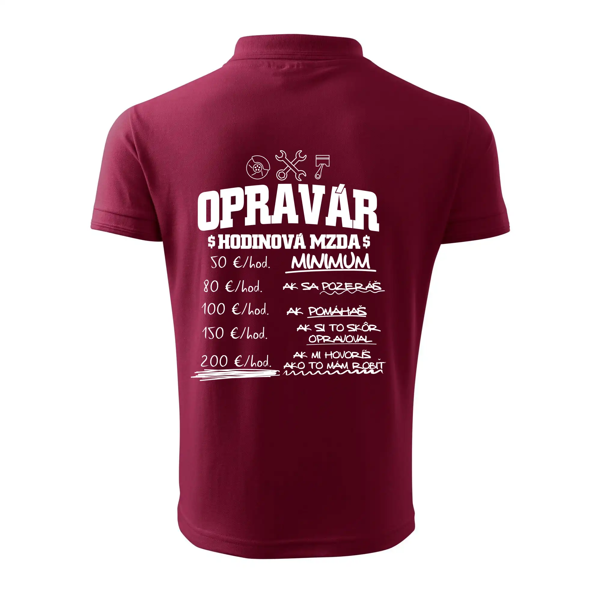 Hodinová mzda - opravár