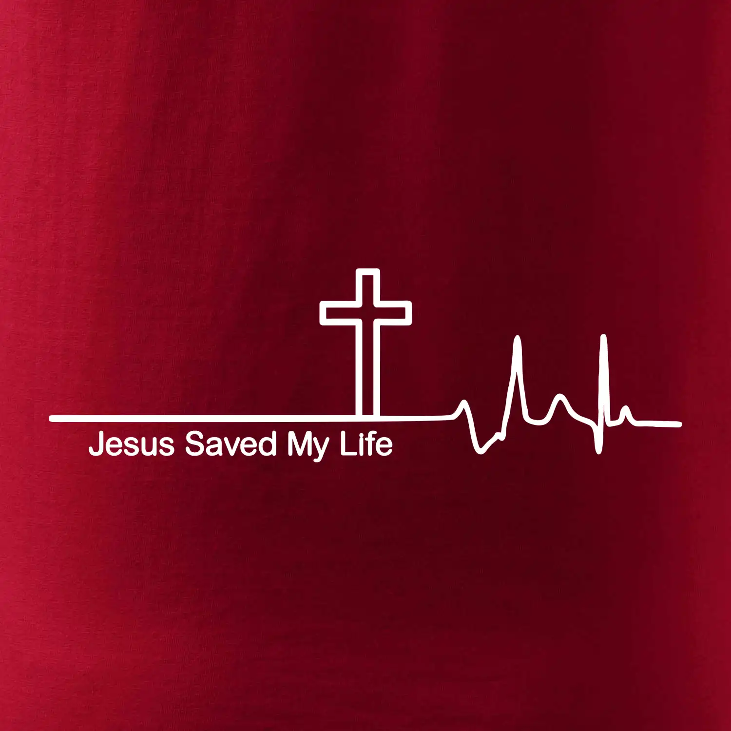 Jesus Saved My Life kříž ekg