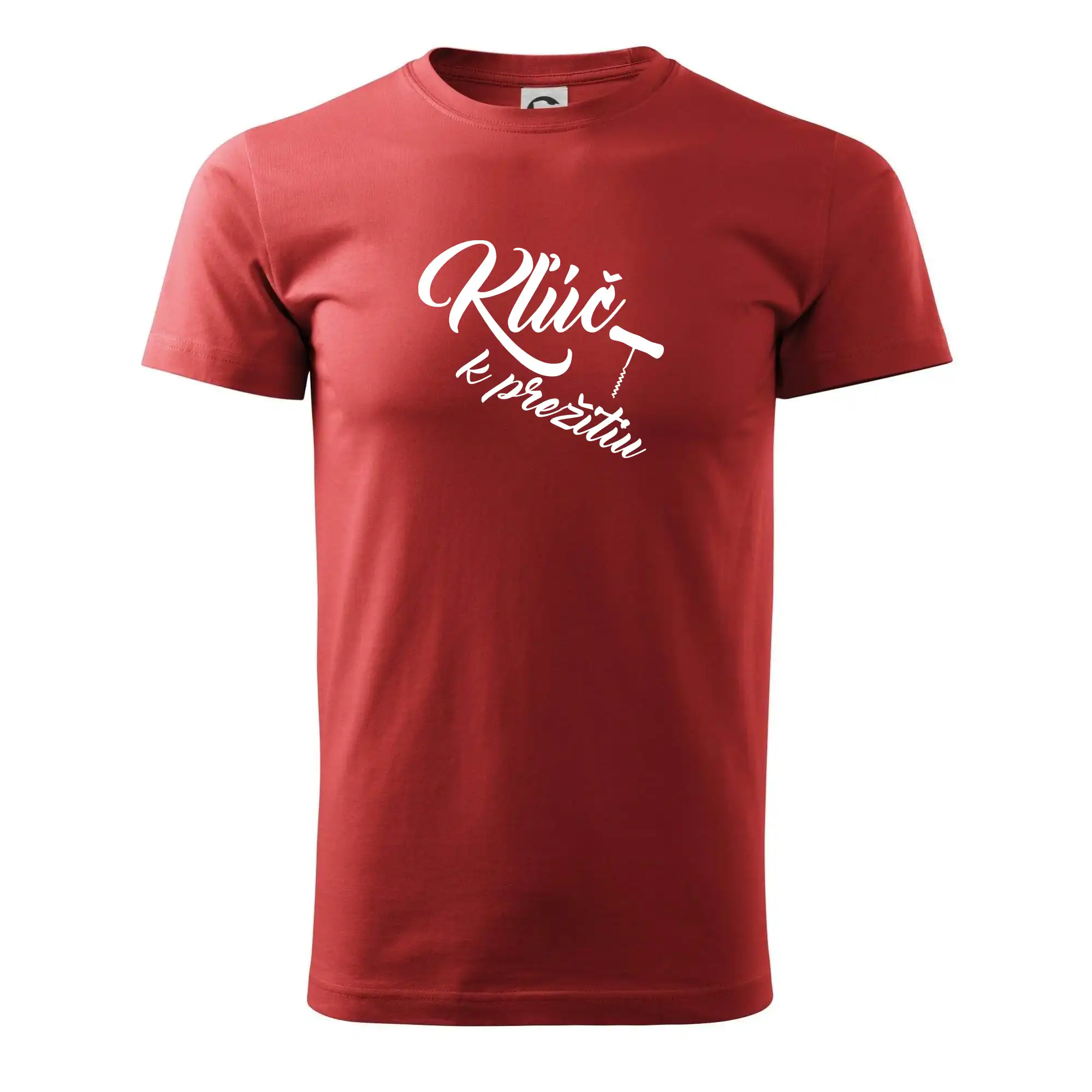 Vtipná tričká s tematikou vína - Kluč k prežitiu vývrtka - Klasické pánske tričko vyššej gramáže