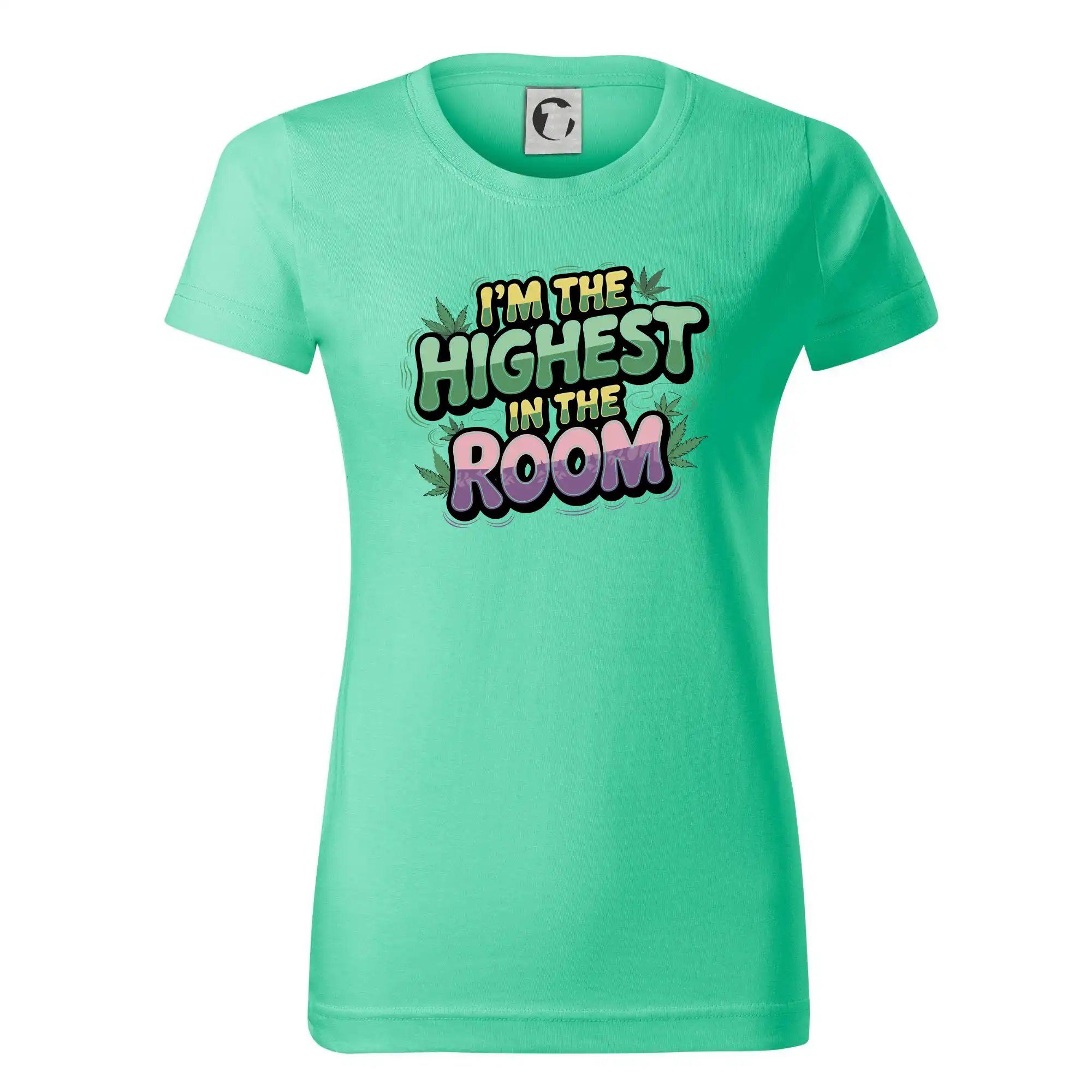 Tričká pre pohodový ľudí - Marihuana - Iam the highest in the room - Dámske tričko basic - ľahko voľnejšie a dlhšie