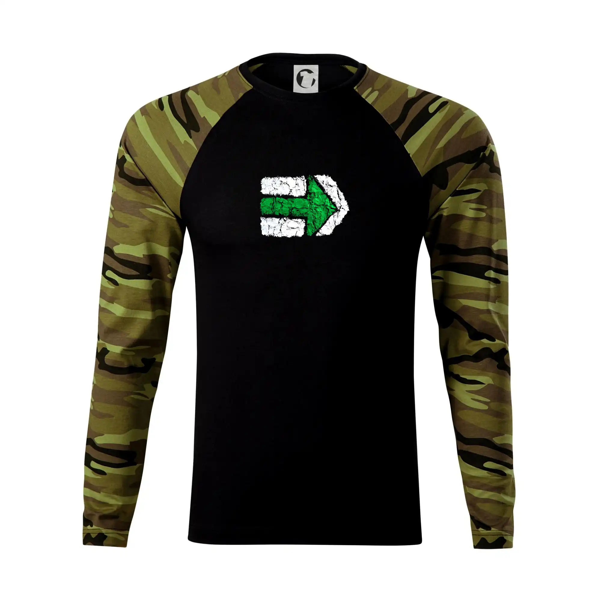 Trička na kempovanie - Párová turistická značka  zelená - Camouflage LS