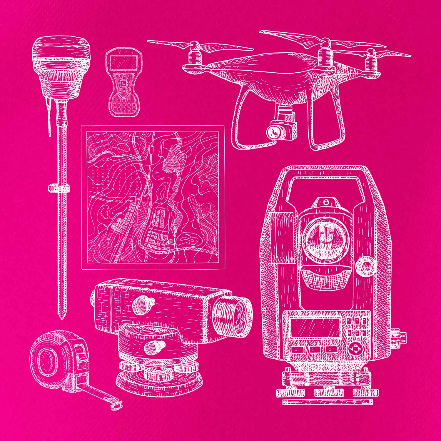 Geodet teodolit dron