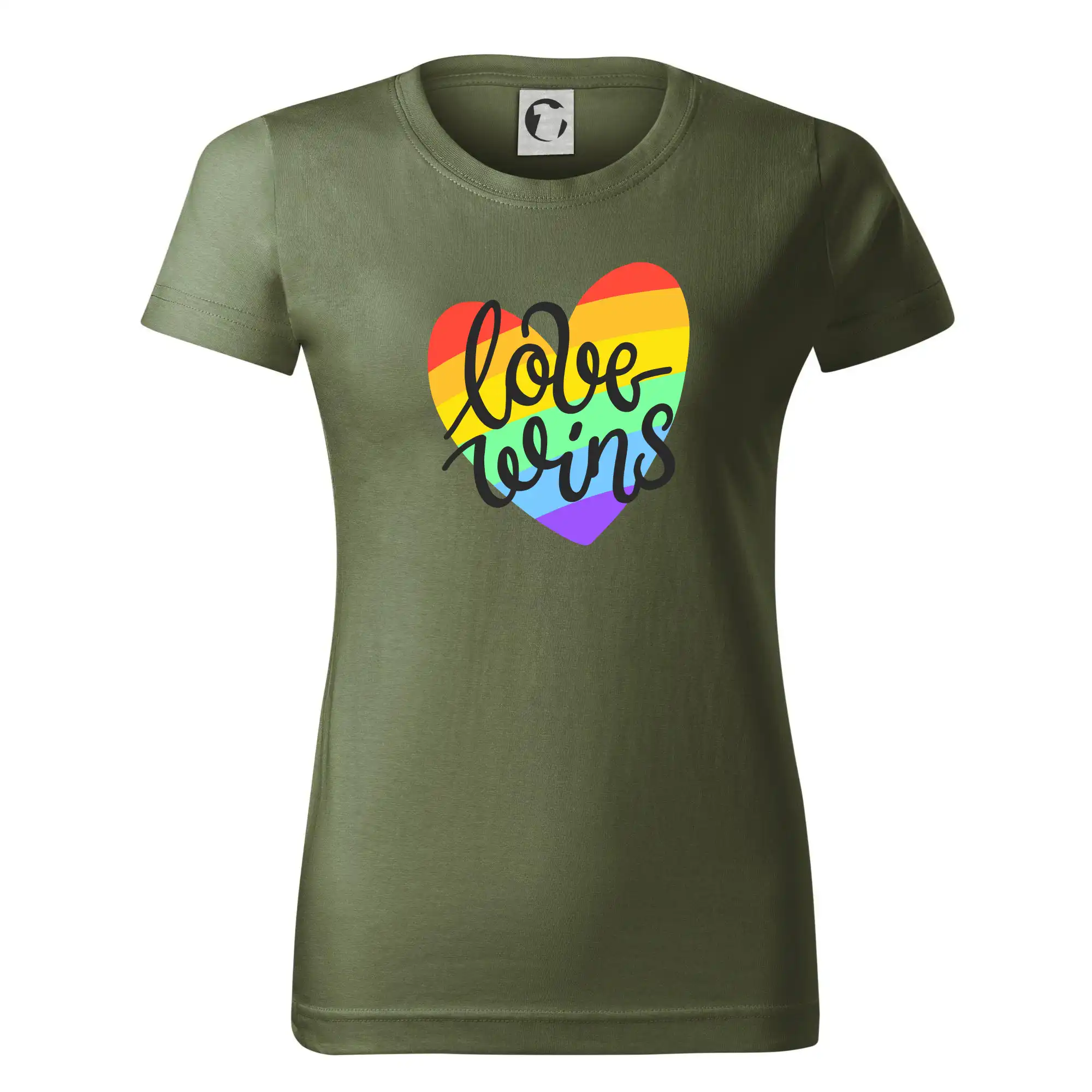 Tričká pre LGBT a Queer komunitu - Love wins srdce - Dámske tričko basic - ľahko voľnejšie a dlhšie