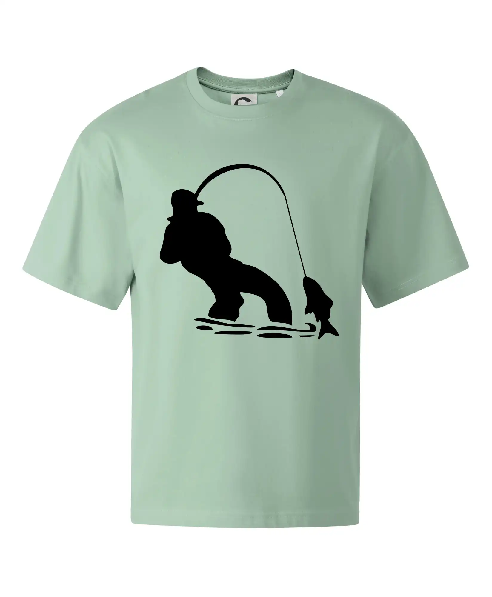 Rybár ťahajúce rybu