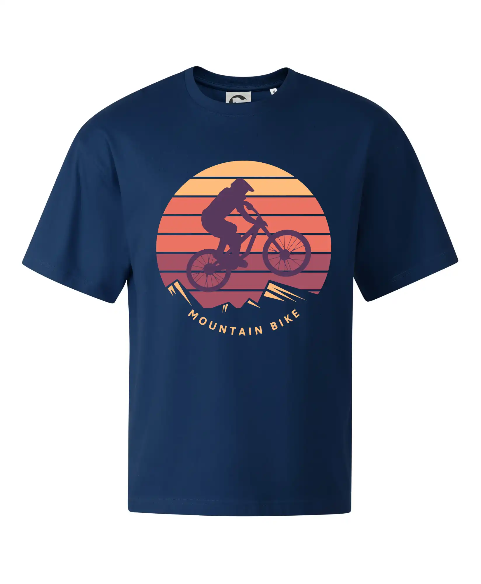 Tričko ako darček pre cyklistu - MTB farebný bicykel západ slnka - Stage unisex - OVERSIZE
