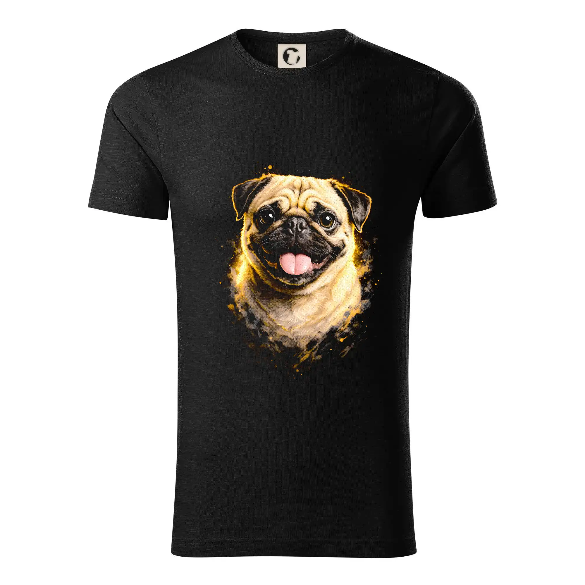 Mops na tričku - Obrázok poltón Mops - Tričko z organickej bavlny