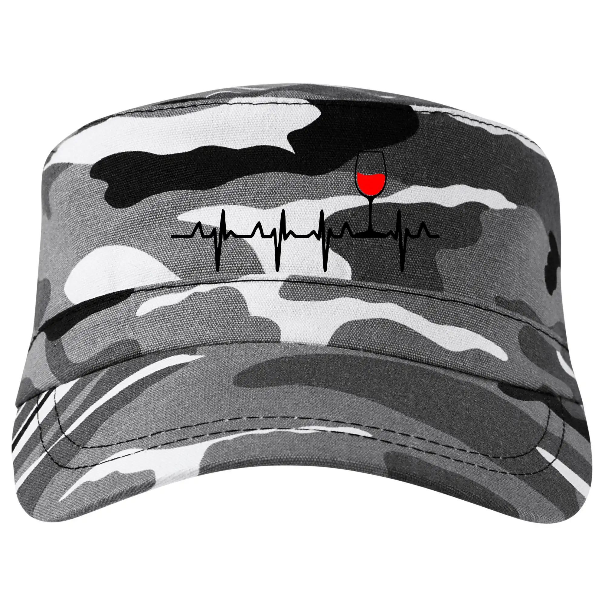 Vtipná tričká s tematikou vína - Víno ekg - Šiltovka CAMO