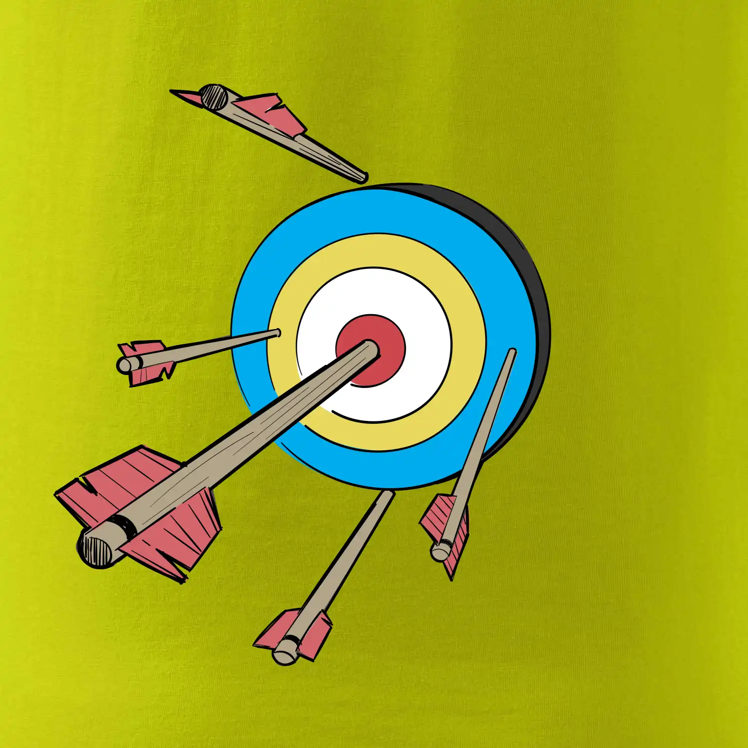 Šípy v barevném terči