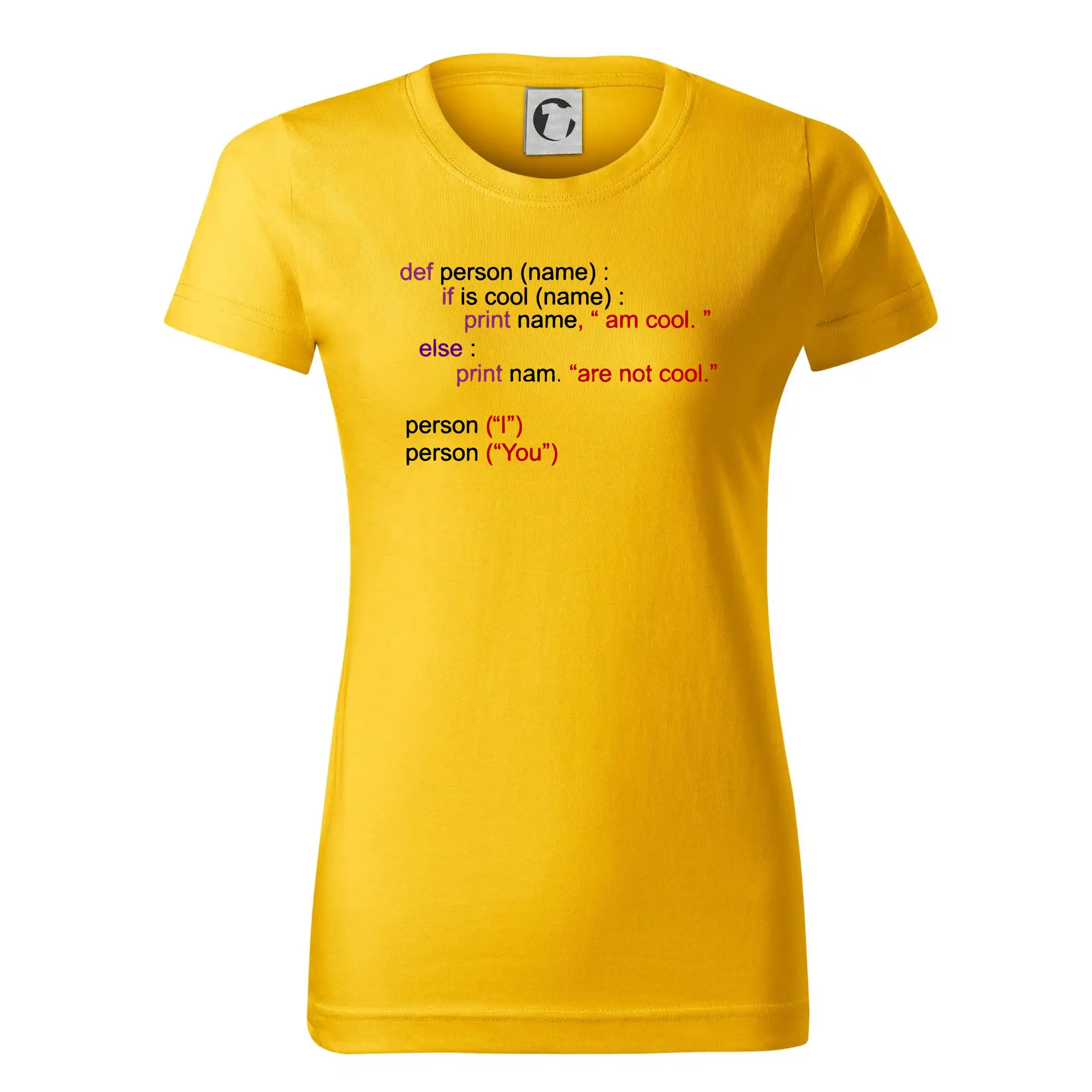 Tričká pre ajťákov - Python I am cool, You are not cool - Dámske tričko basic - ľahko voľnejšie a dlhšie