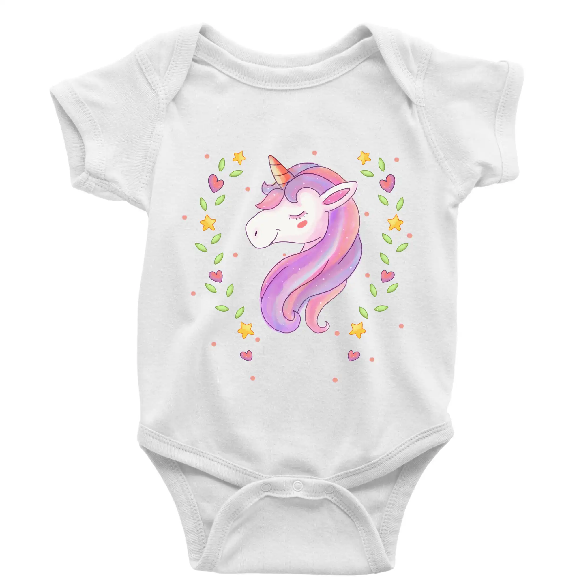 Tričká s jednorožcom - Jednorožec zaľúbený - Body dojčenské s krátkym rukávom