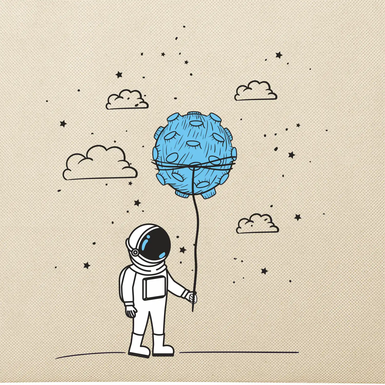 Astronaut s balónkem