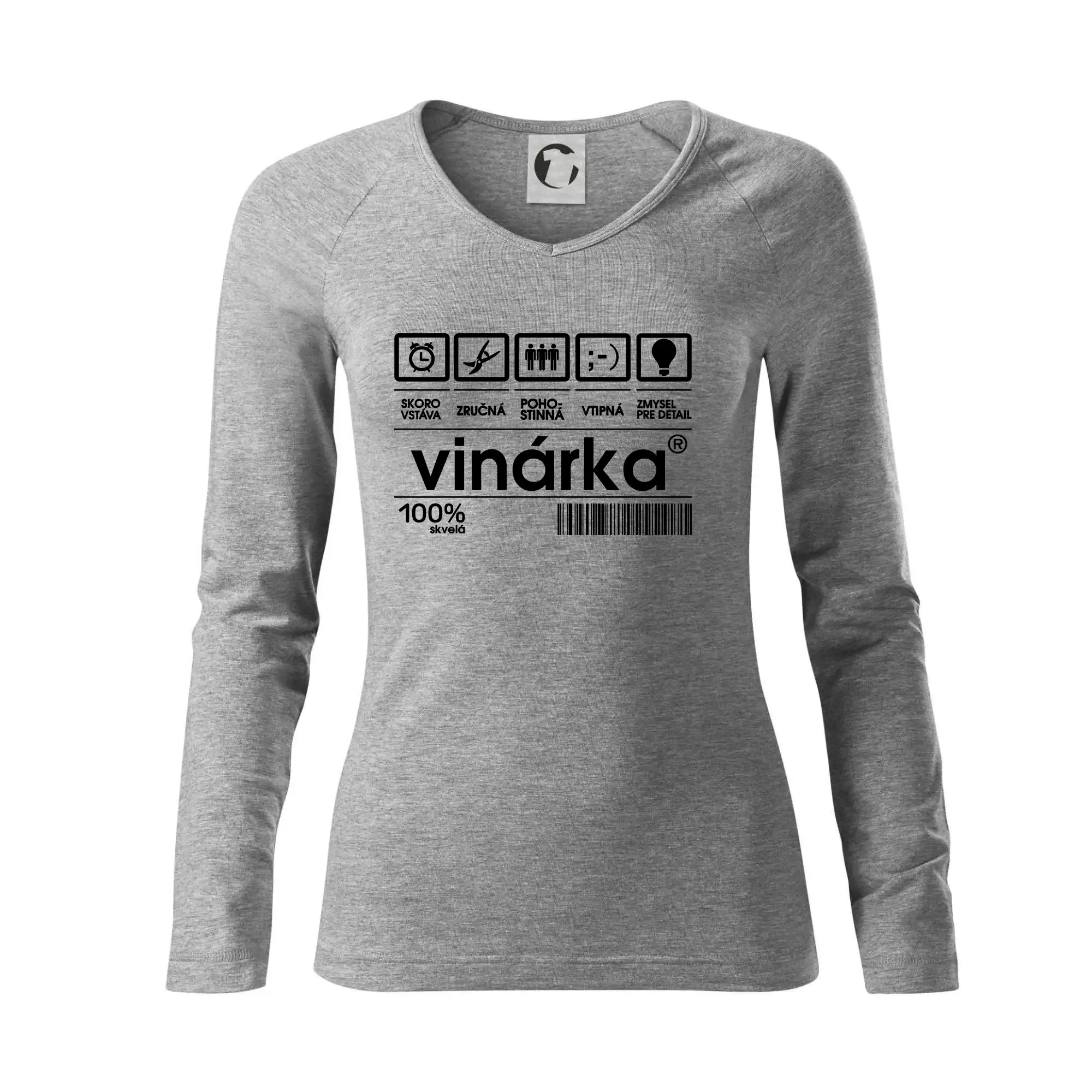 Vtipná tričká s tematikou vína - Čiarový kód - vinárka - Tričko dámske Elegance