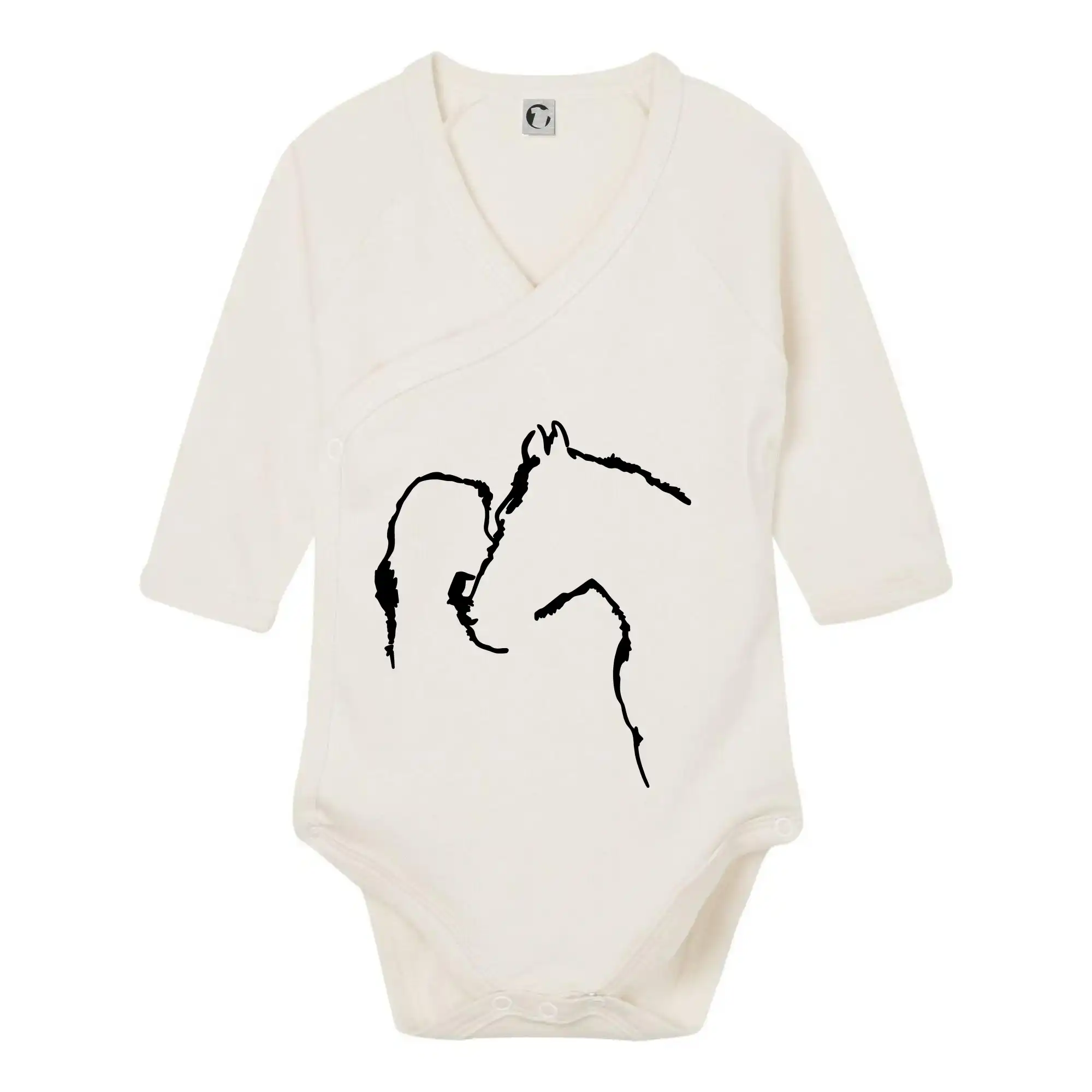 Tričká s koňmi - Kôň a ja silueta - Body zavinovacie s dlhým rukávom