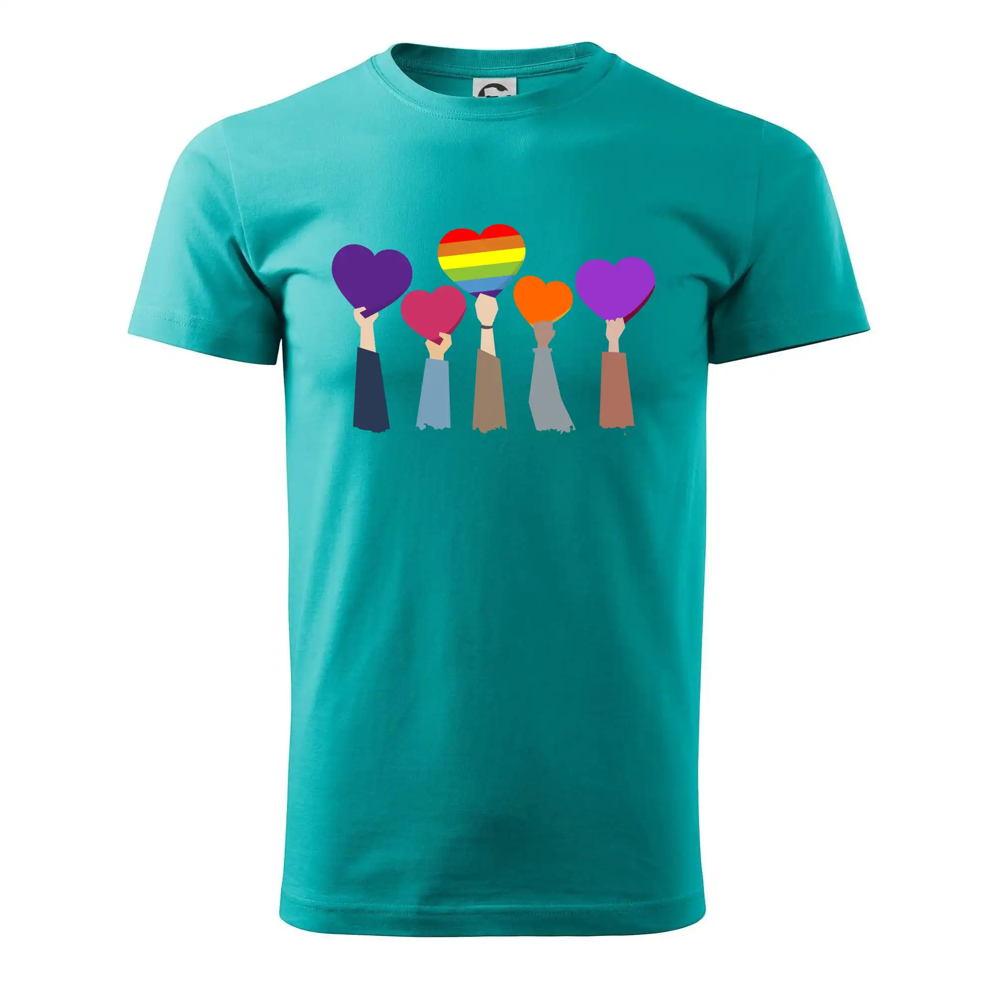 Tričká pre LGBT a Queer komunitu - LGBT ruky srdce - Pánske tričko nižšej gramáže