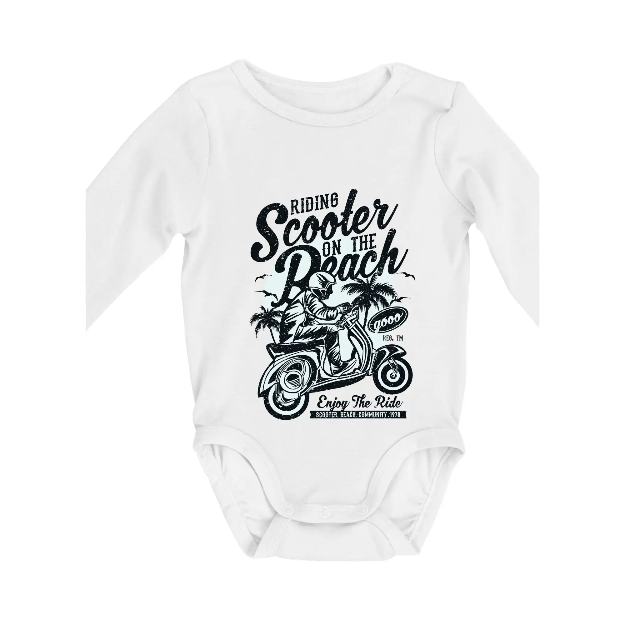 Scooter Beach - Body dojčenské s dlhým rukávom
