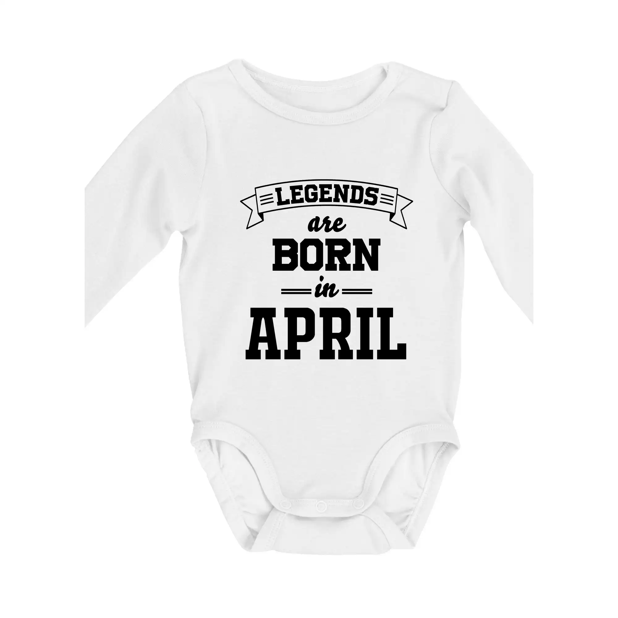 Tričká pre narodených v apríli - Legends are born in April - Body dojčenské s dlhým rukávom