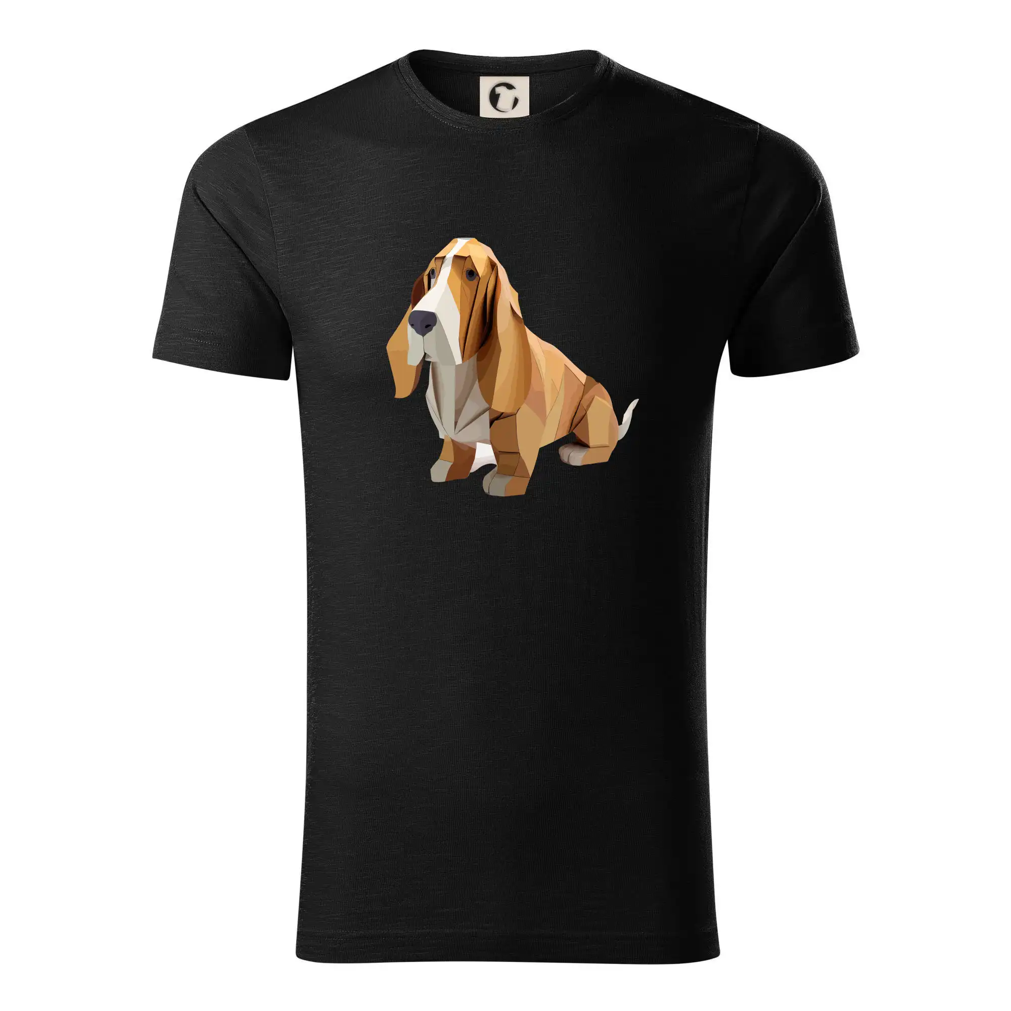 Baset na tričku - Baset zlepený z papiera - Tričko z organickej bavlny