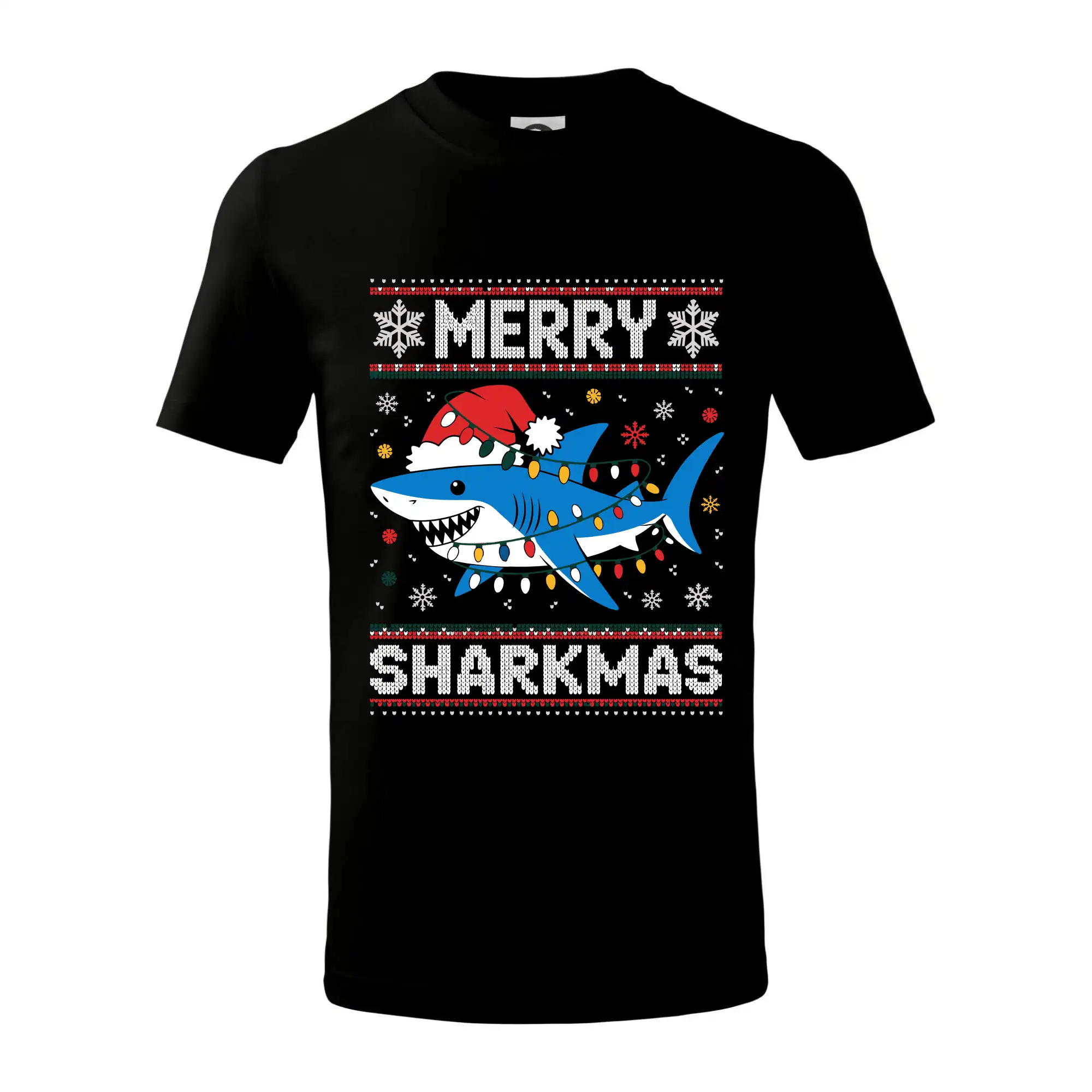 Vianočné tričká - Merry Sharkmas - Tričko detské bavlnené