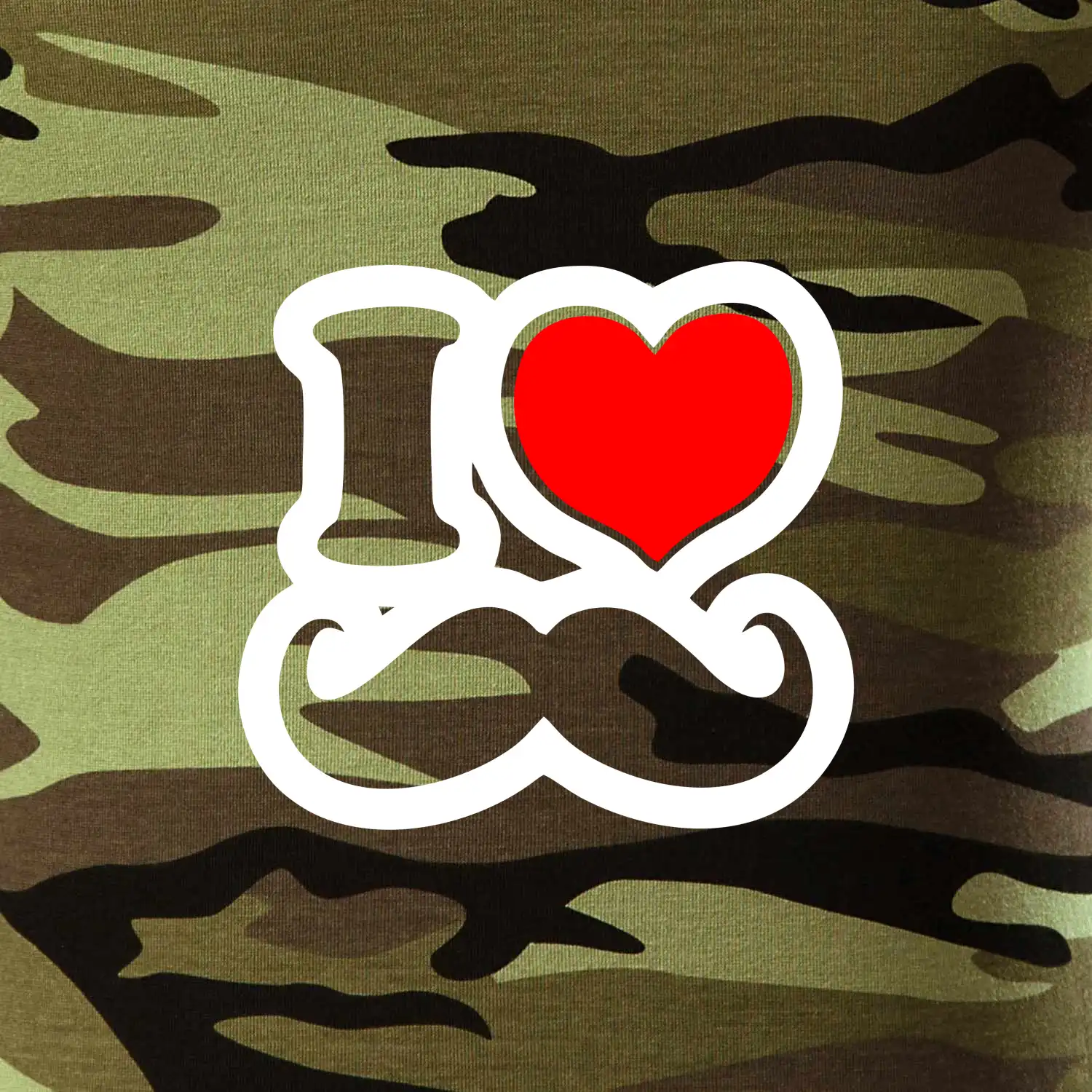 i love mustache - obrys