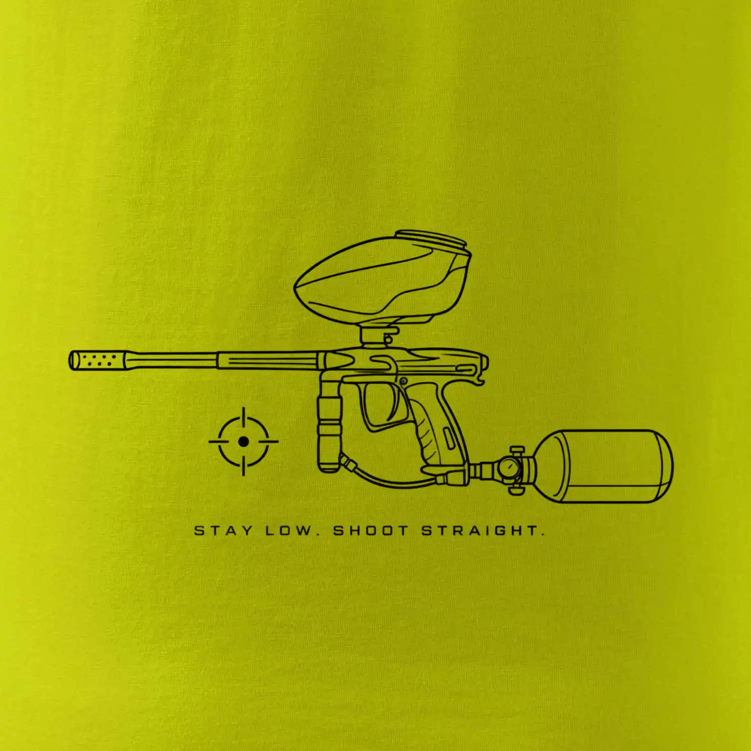 Minimalistický marker stay low shoot straight