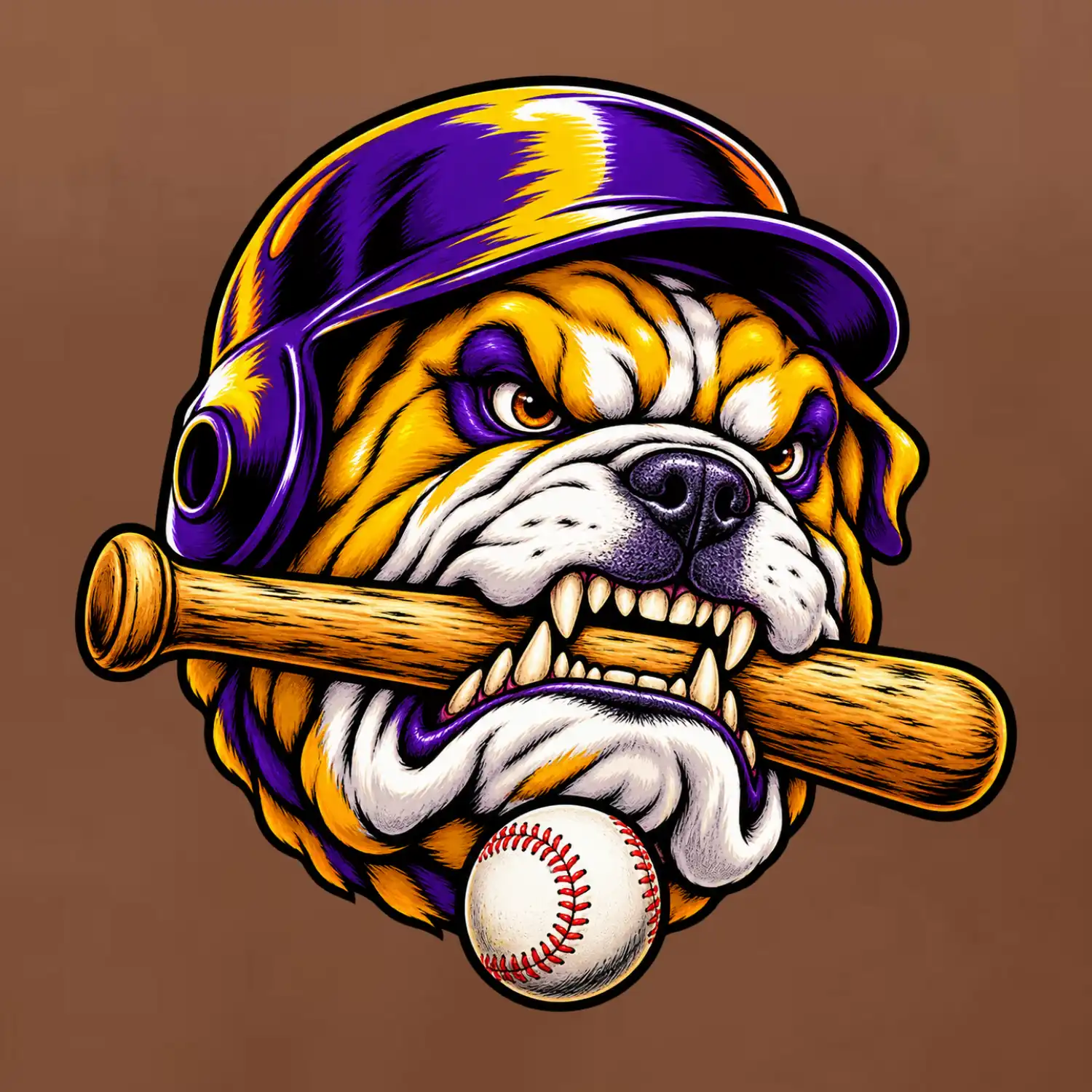 Baseballový buldok s pálkou