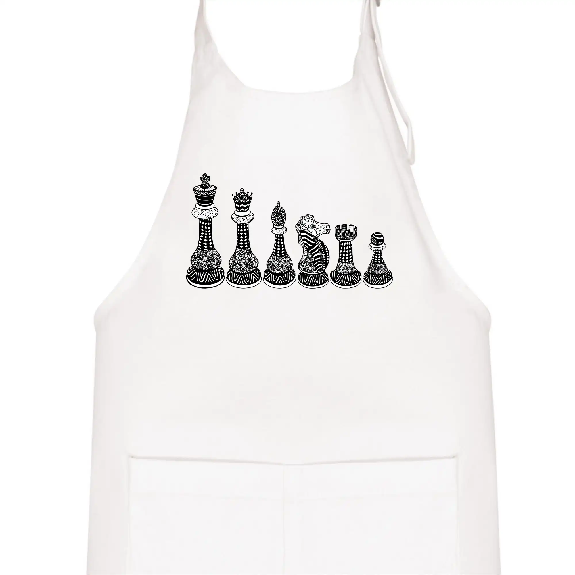 Šachové figurky v řadě - kreslené