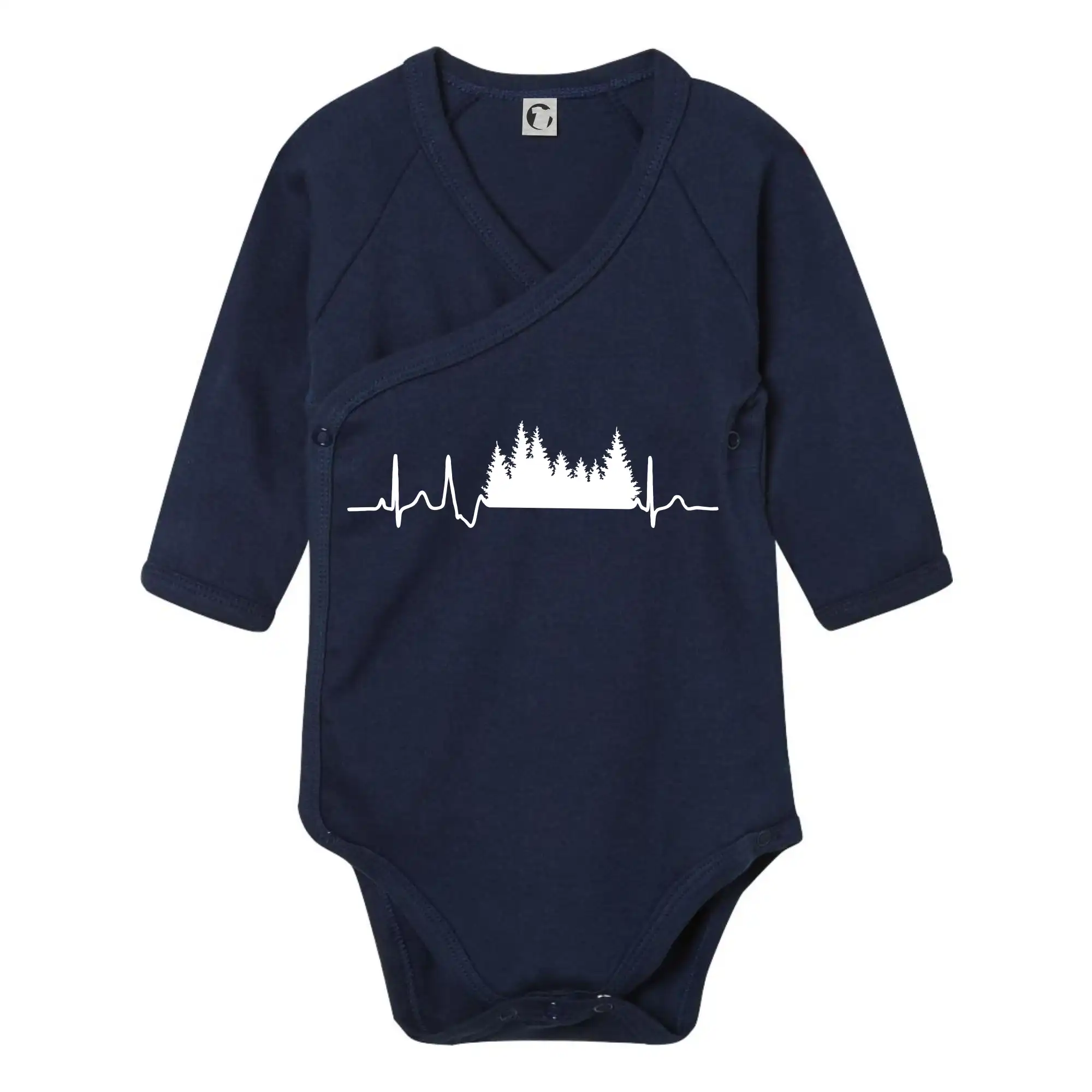 Trička pre cestovateľov - EKG les - Body zavinovacie s dlhým rukávom