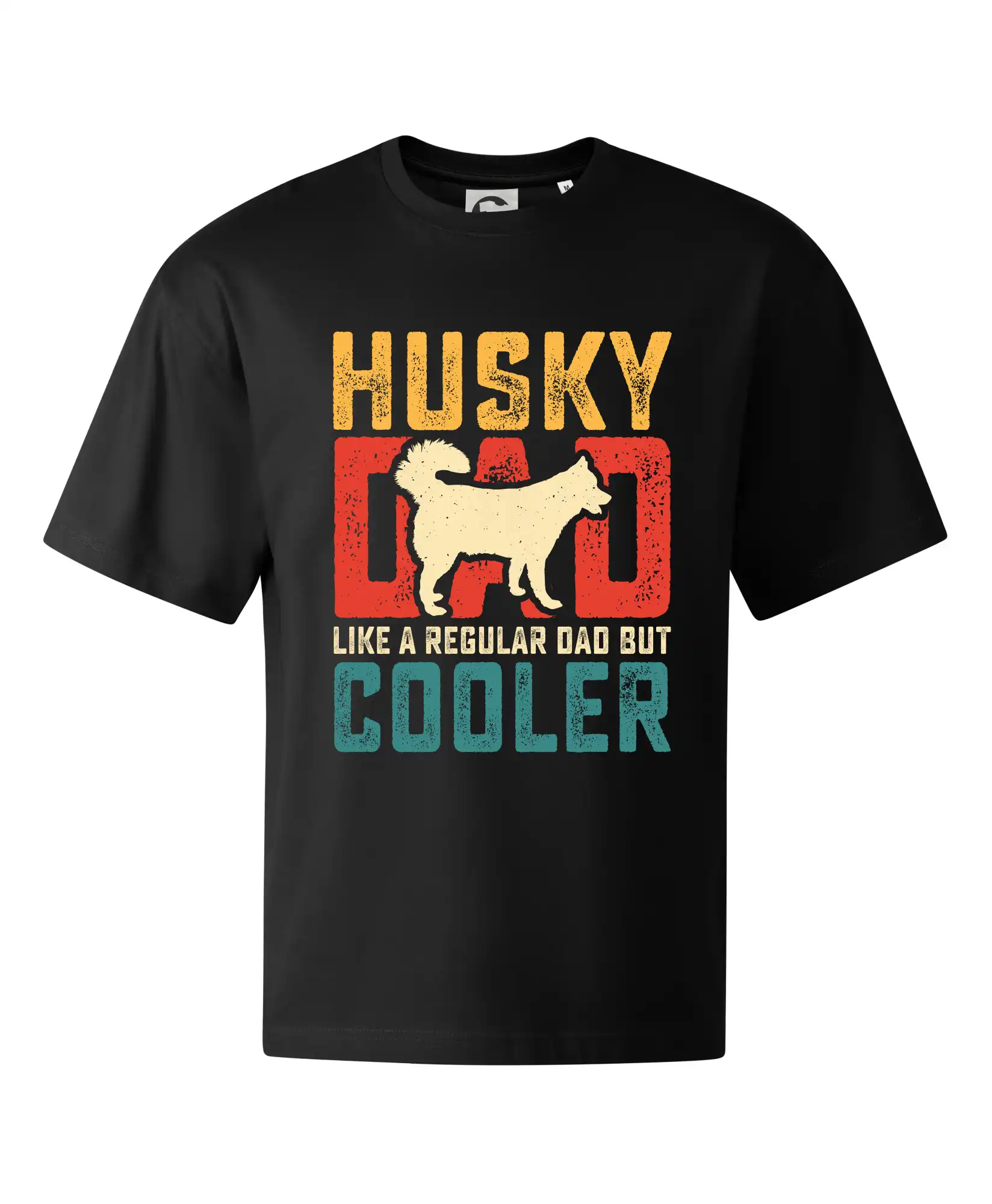 Tričká s motívom Sibírsky husky - Husky dad like a regular dad but cooler - Stage unisex - OVERSIZE
