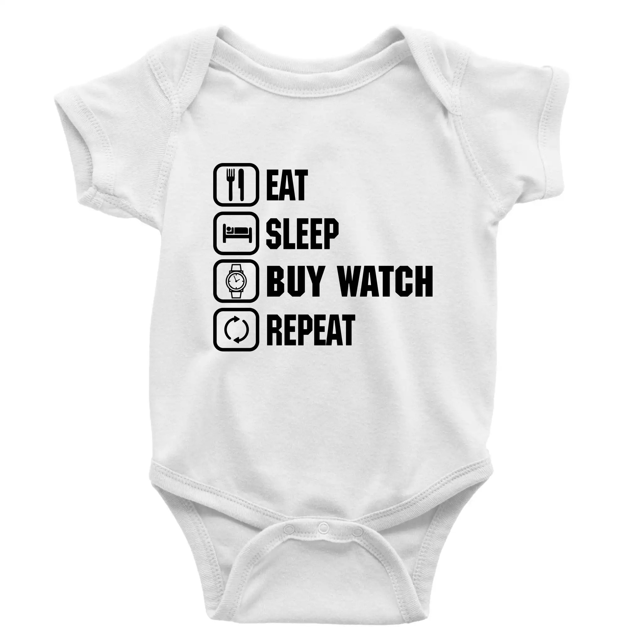 Eat sleep repeat - Eat Sleep Buy watch Repeat - Body dojčenské s krátkym rukávom