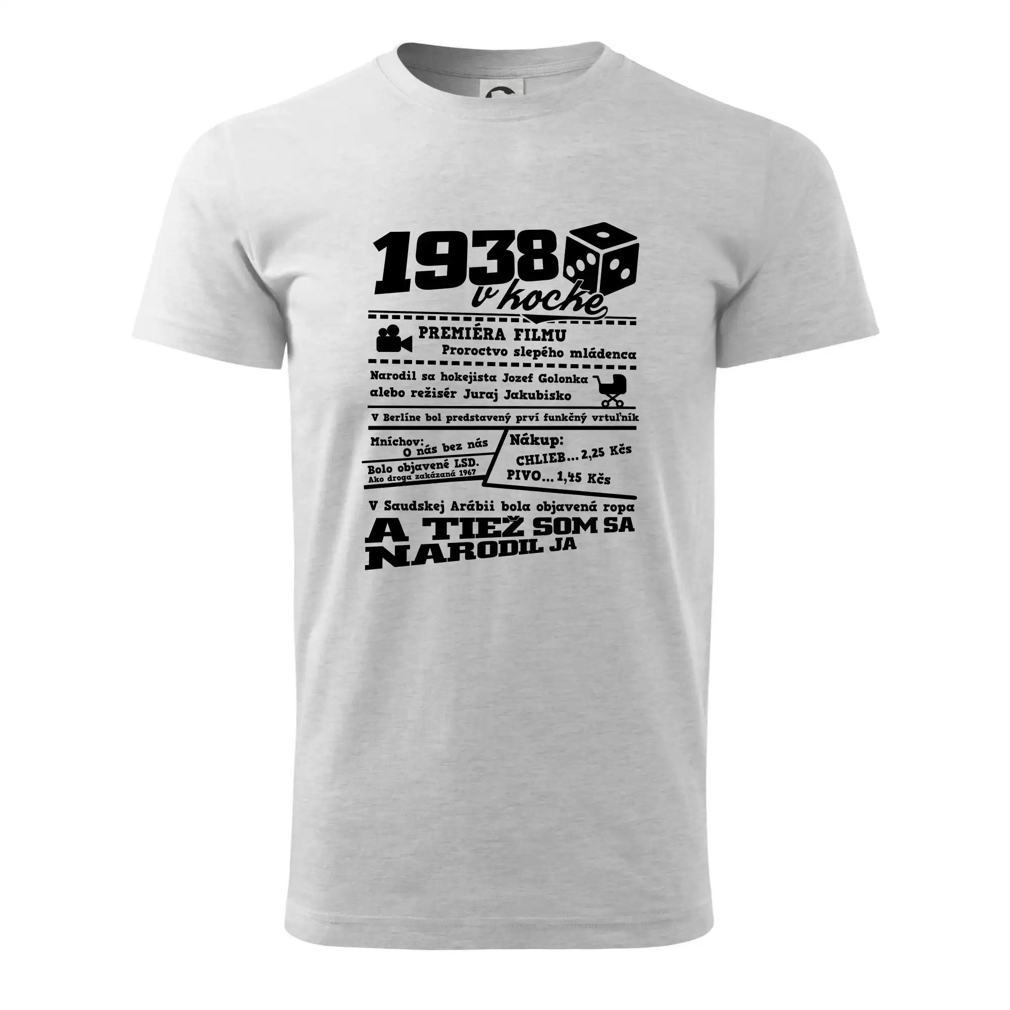 Tričká k narodeninám - 1938 v kocke - Klasické pánske tričko vyššej gramáže