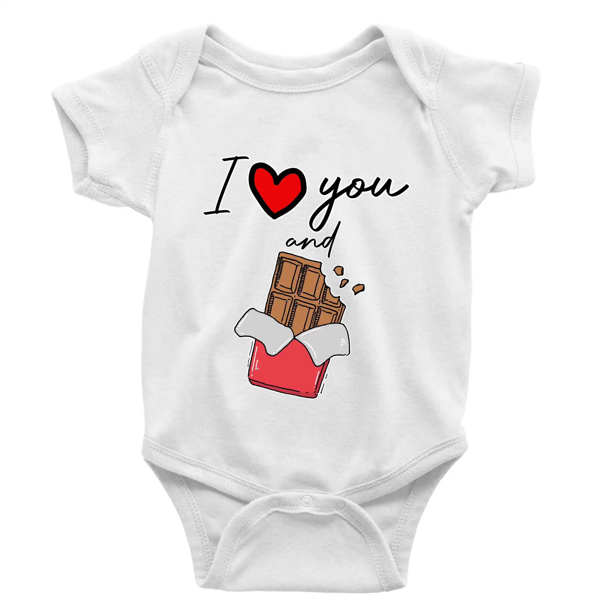 I love you and chocolate - Body dojčenské s krátkym rukávom