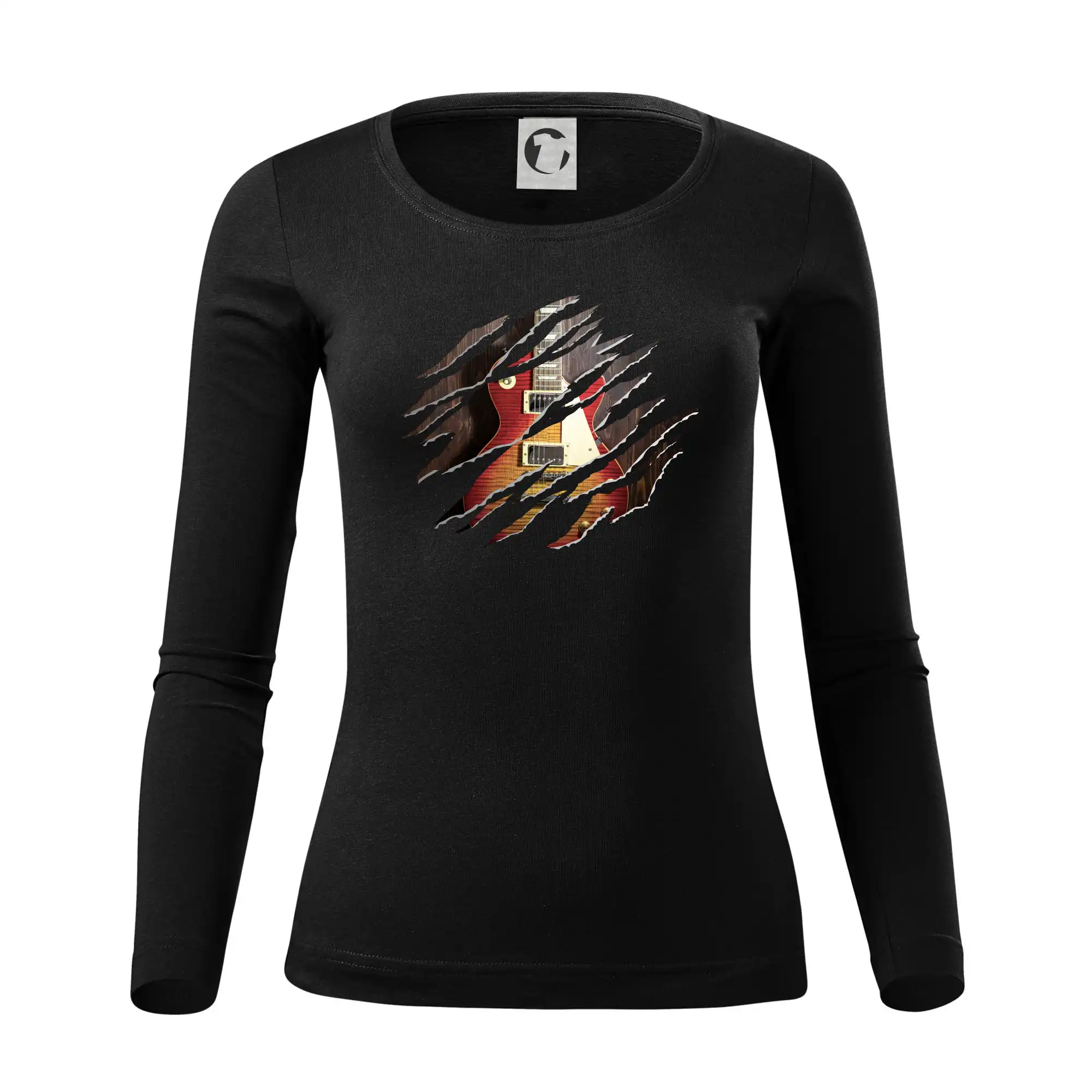 Roztržené triko - kytara elektrická dřevěná