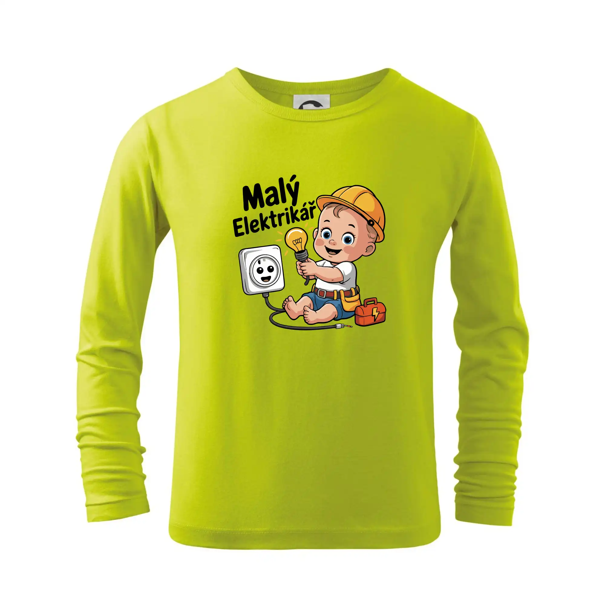 Vtipné tričká do práce - Malý elektrikář - veselá zásuvka - Tričko detské Long Sleeve