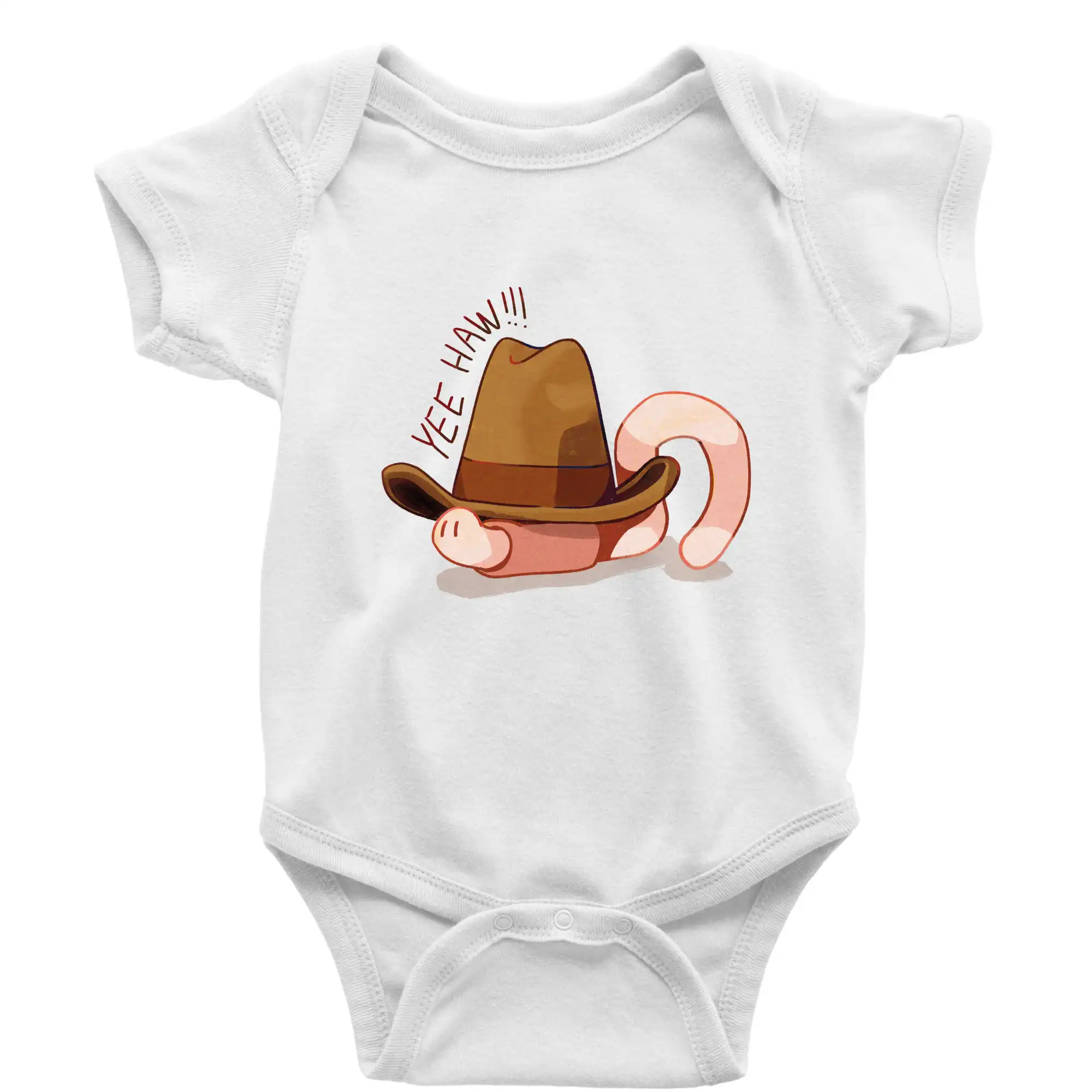 Grafické tričká - Dážďovka cowboy (Alexis Citrine) - Body dojčenské s krátkym rukávom