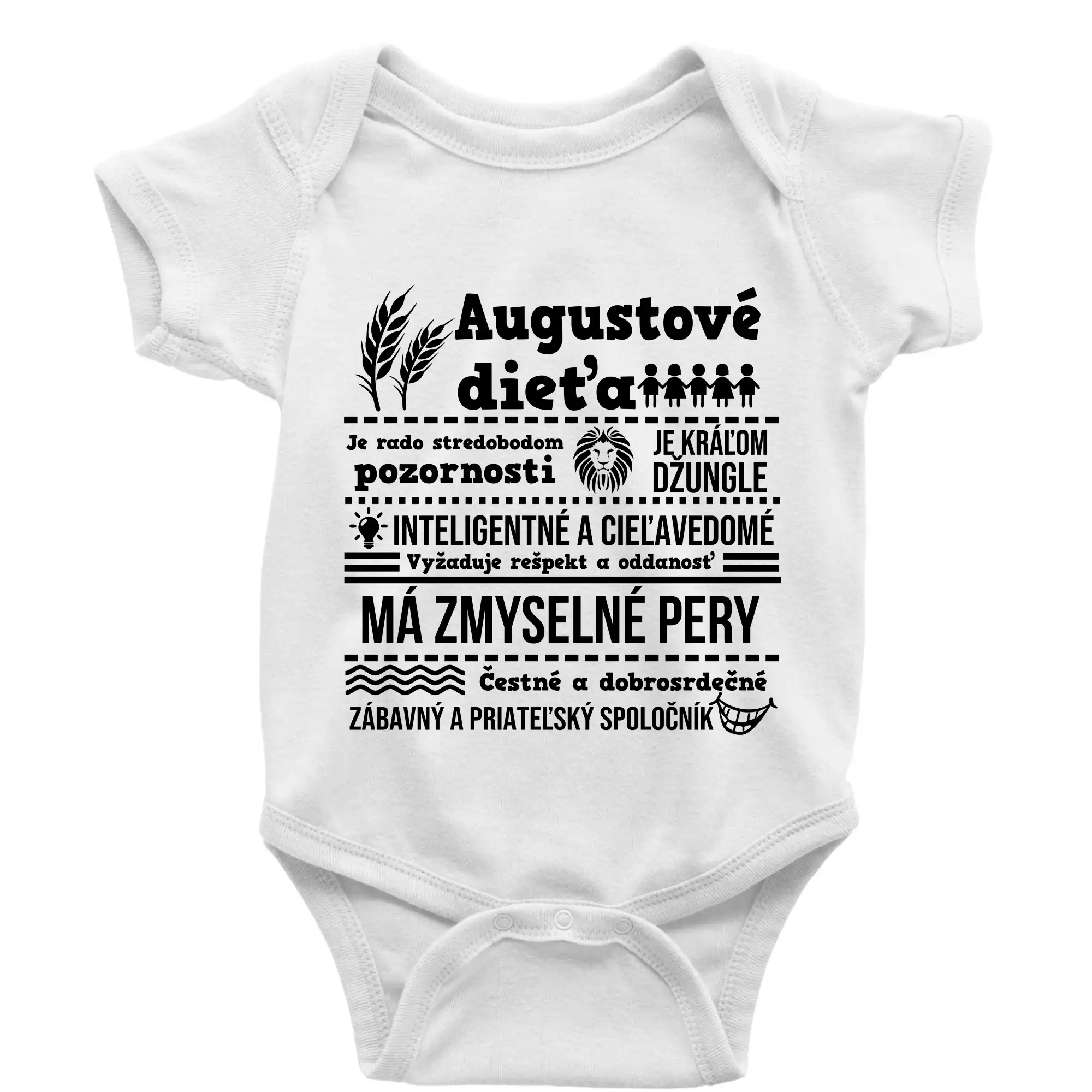 Tričká pre narodených v januáriv auguste - Narodeniny August - Body dojčenské s krátkym rukávom