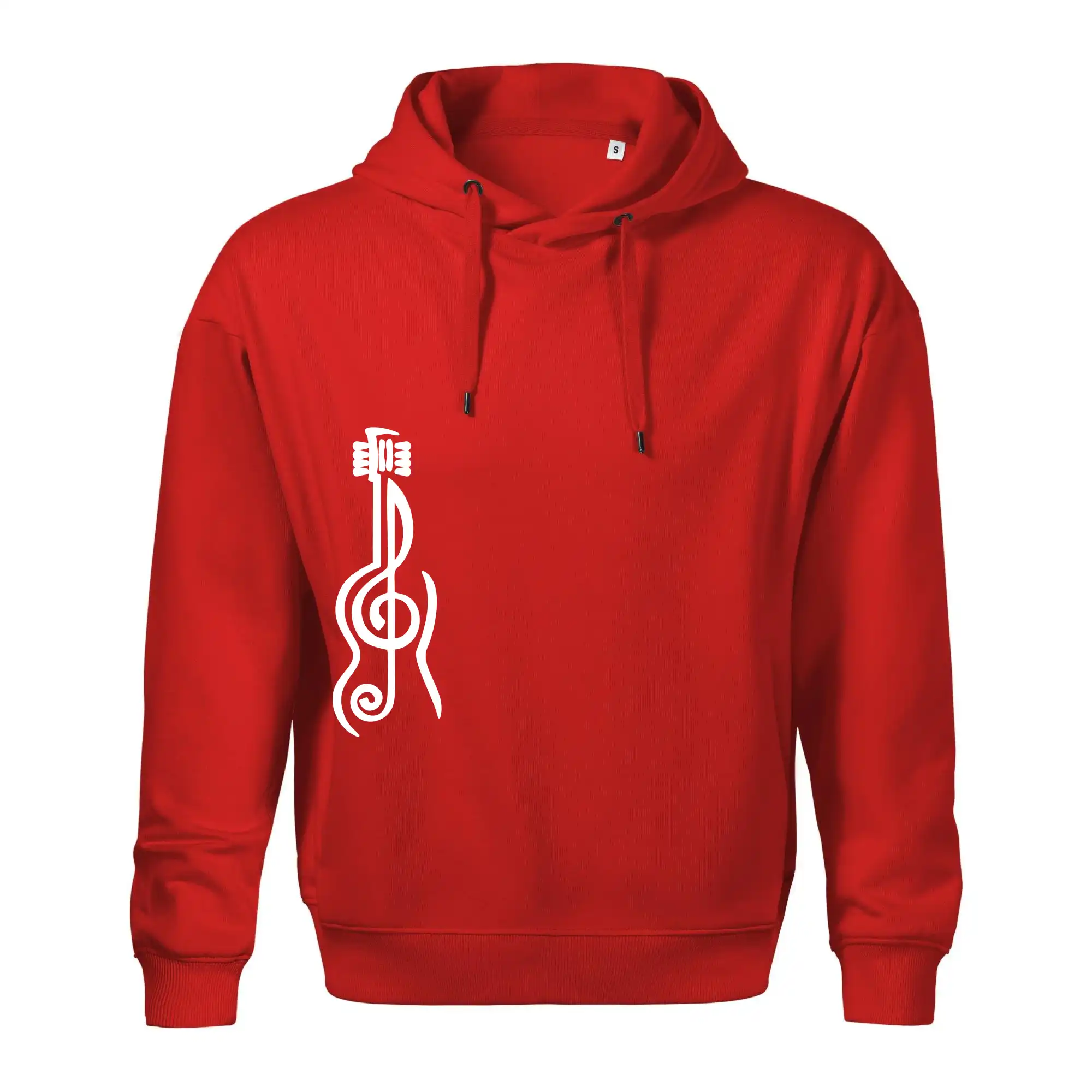 Hudobné tričká - Husľový kľúč gitara - Oversized mikina pánska Moon - kratšia + širšia