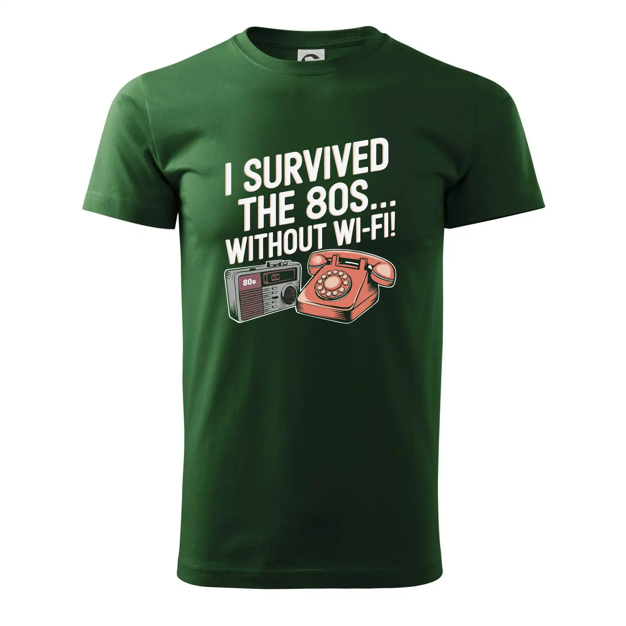 I survived the 80s without WI-FI - Pánske tričko nižšej gramáže