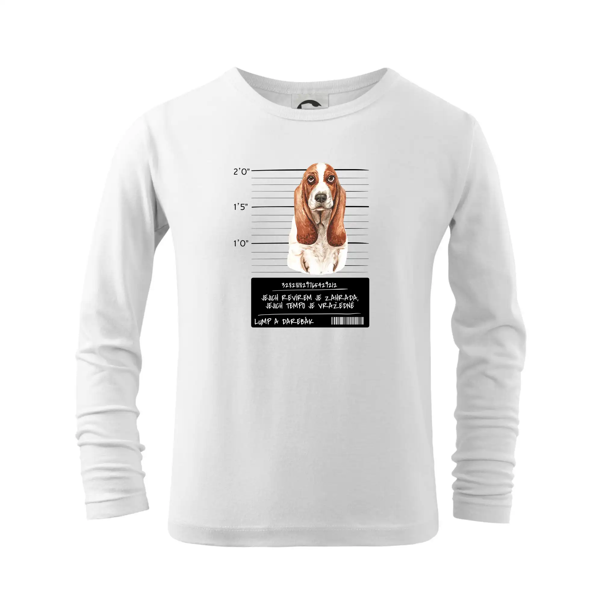 Baset na tričku - Baset - lump a darebák   - Tričko detské Long Sleeve