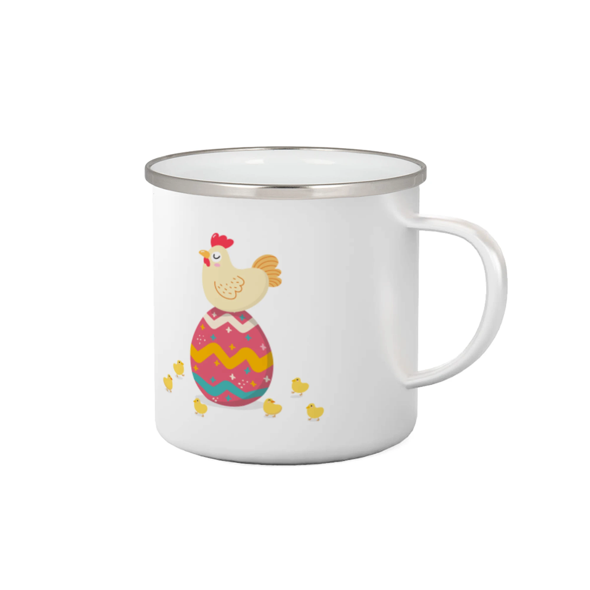 Sliepka sediaca na veľkonočnom vajci