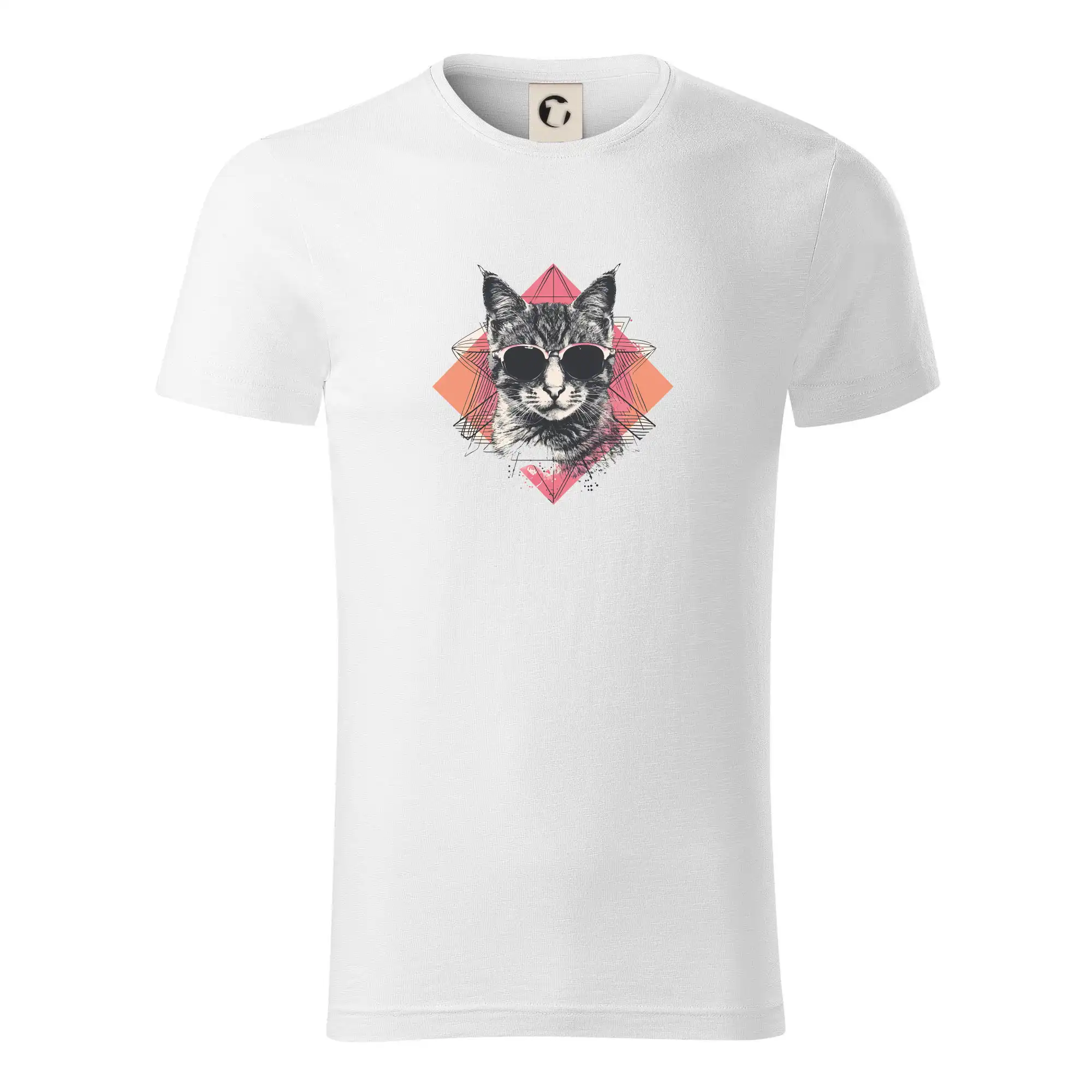 Vtipná tričká s mačkou - Mačka umelkyňa s okuliarmi - Tričko z organickej bavlny