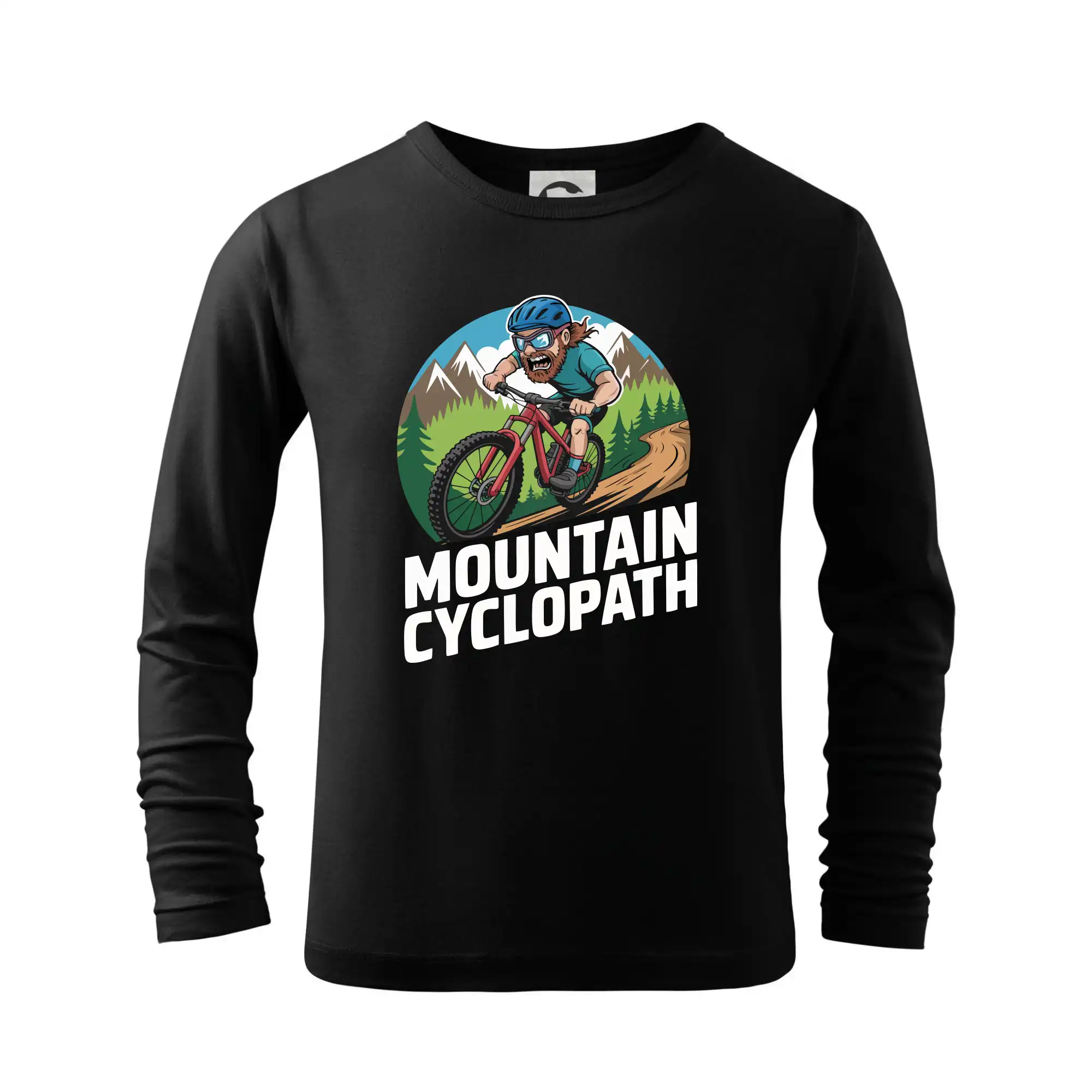 Tričko ako darček pre cyklistu - Mountain cyclopat plnovous - Tričko detské Long Sleeve