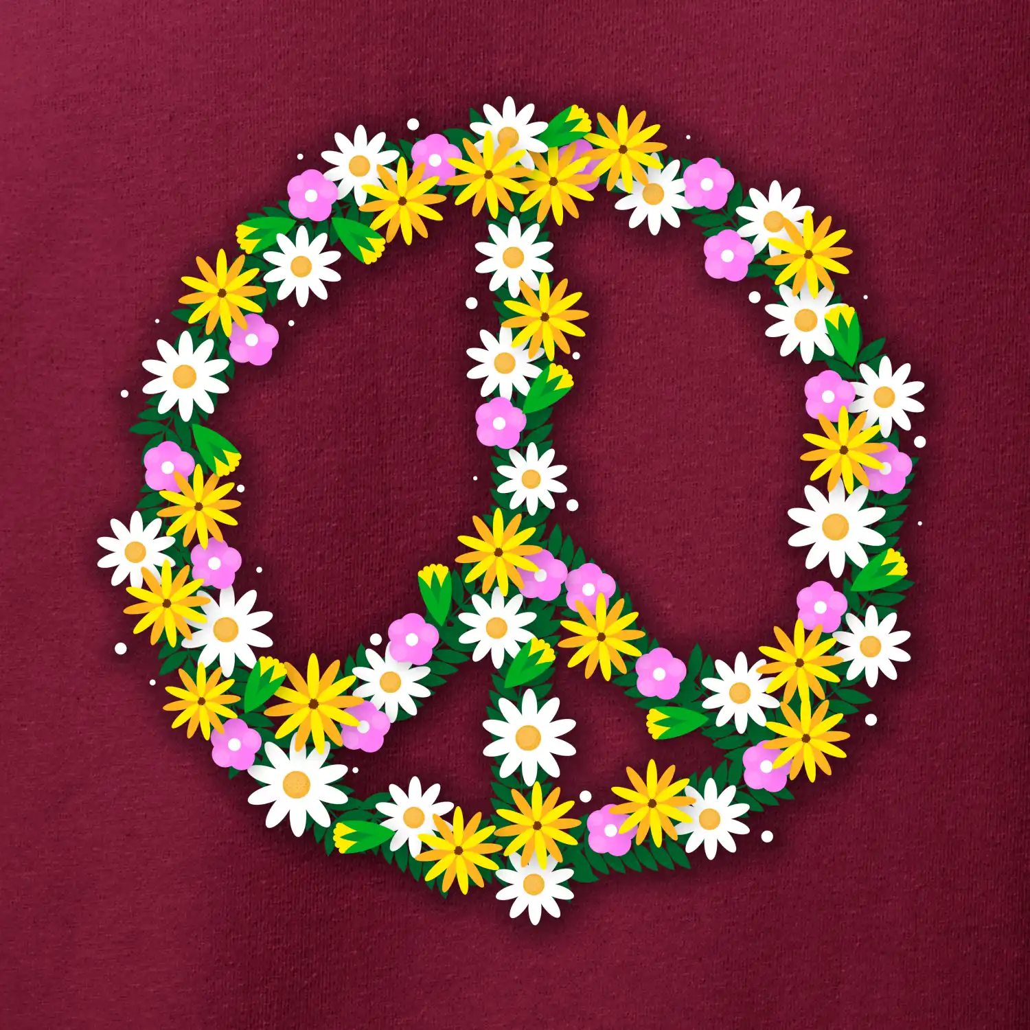 Peace symbol kopretiny