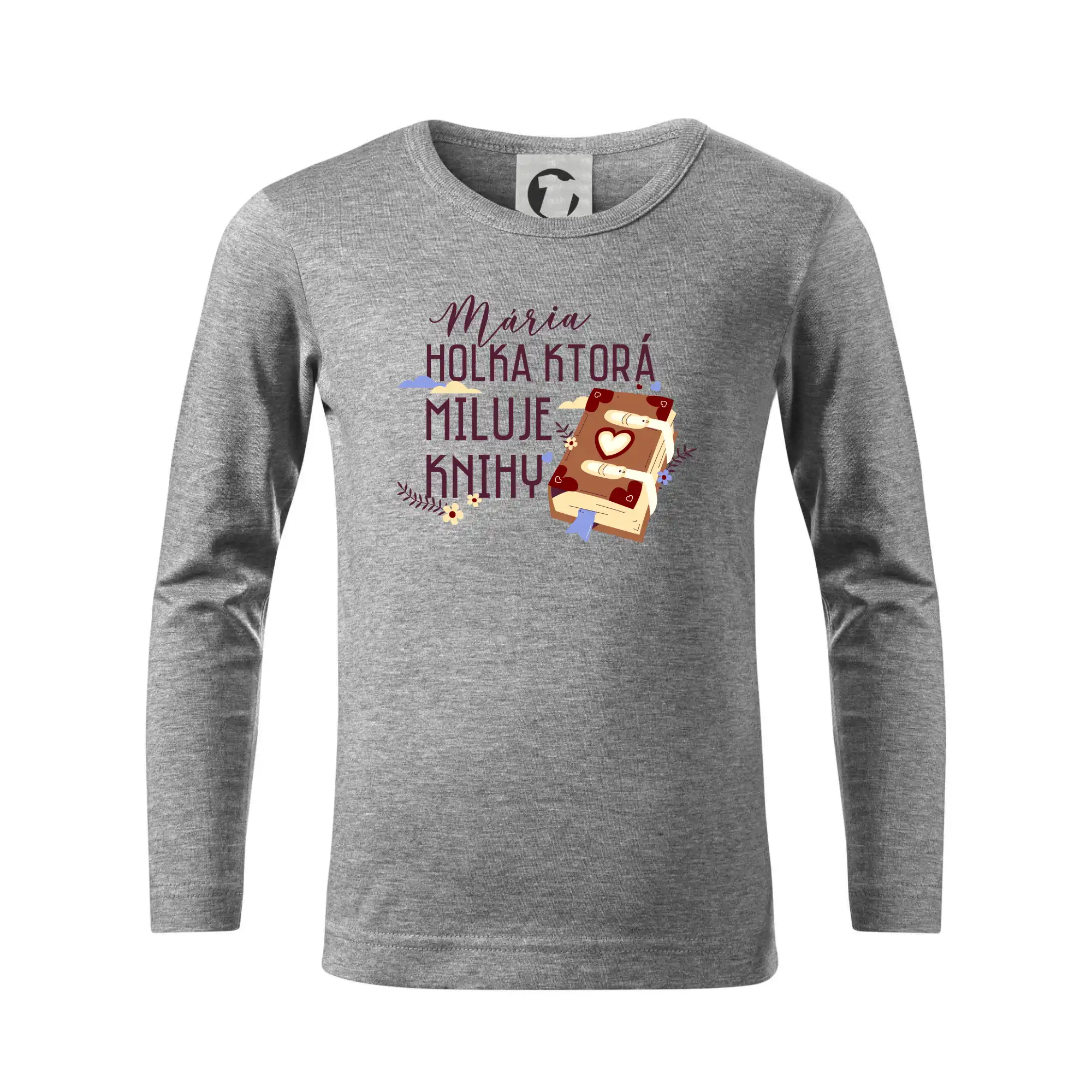 Tričká s motívom kníh pre milovníkov čítania a vône papiera - Kniha - Holka, ktorá miluje knihy  - Vaše meno - Tričko detské Long Sleeve
