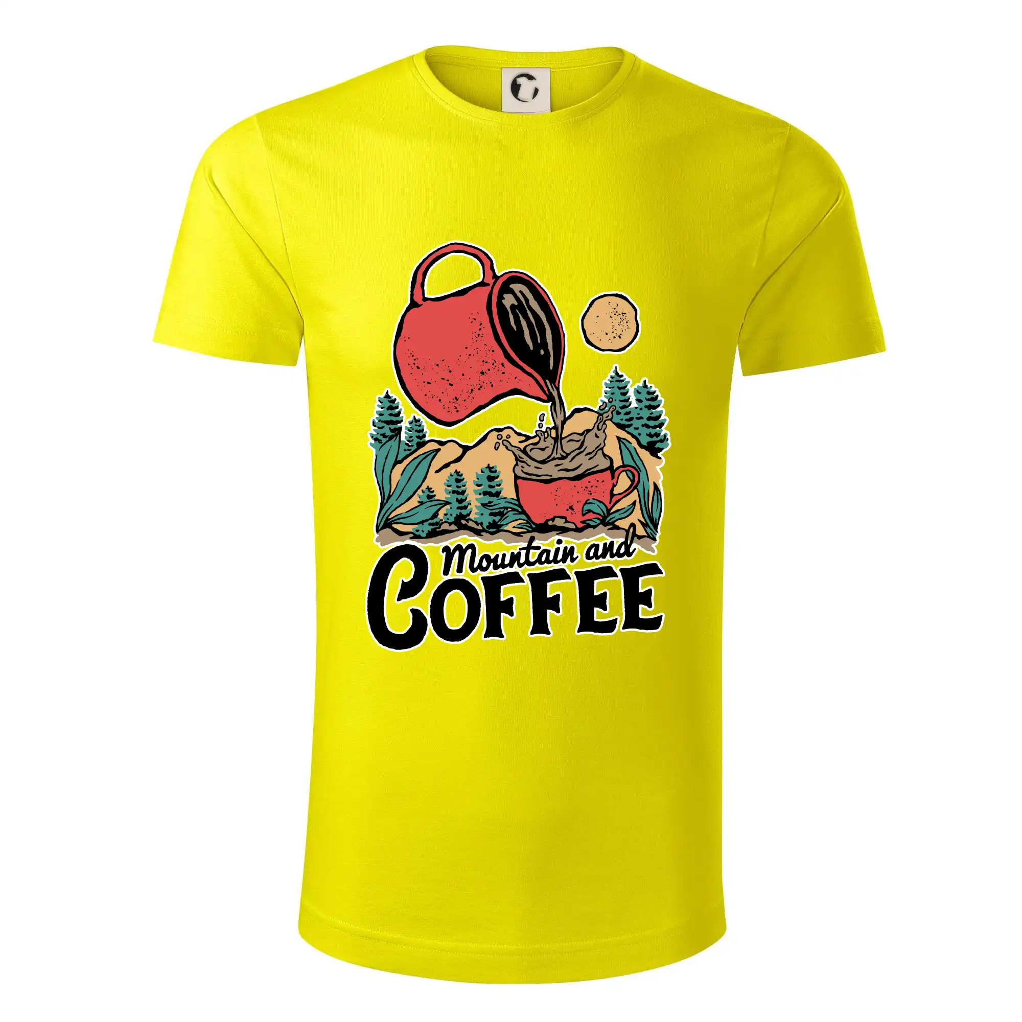 Trička pre cestovateľov - Mountain and Coffee - Tričko z organickej bavlny