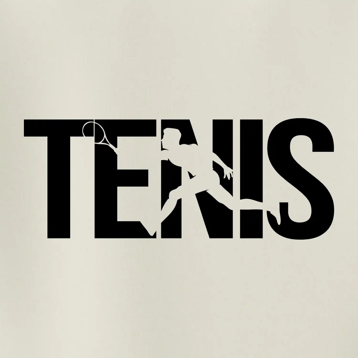 Tenis nápis silueta